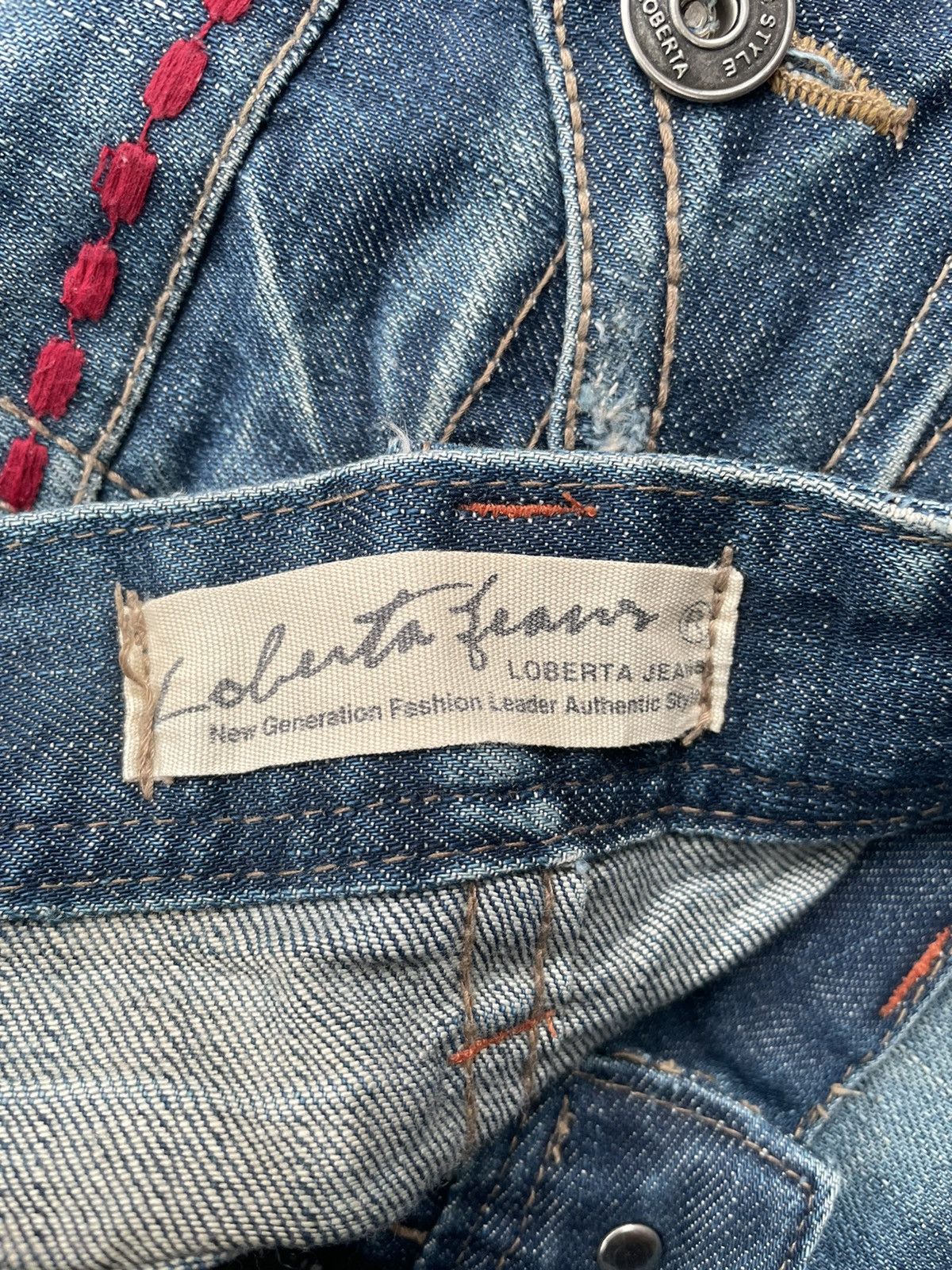 Japanese Brand Loberta Jeans Distresed Denim Size 33" - 13 Thumbnail