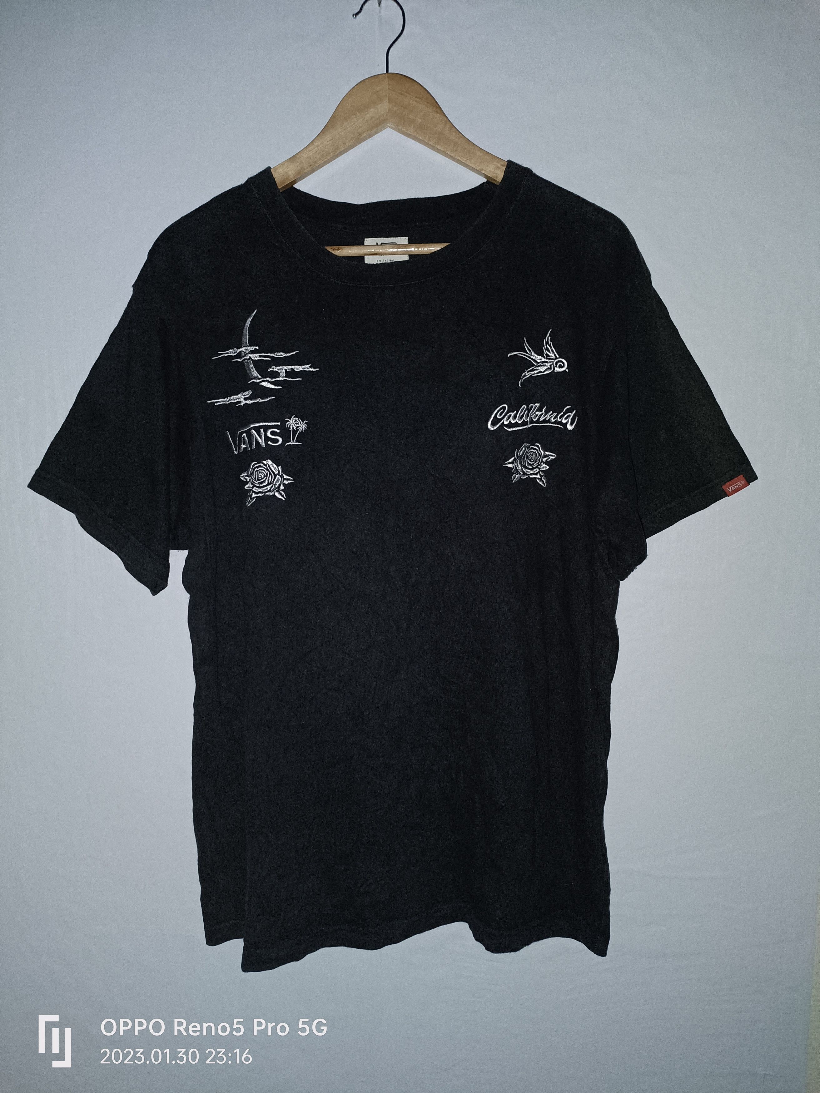 Tshirts Vans With Skateboard Skull Embroidery Logo Rare Item
