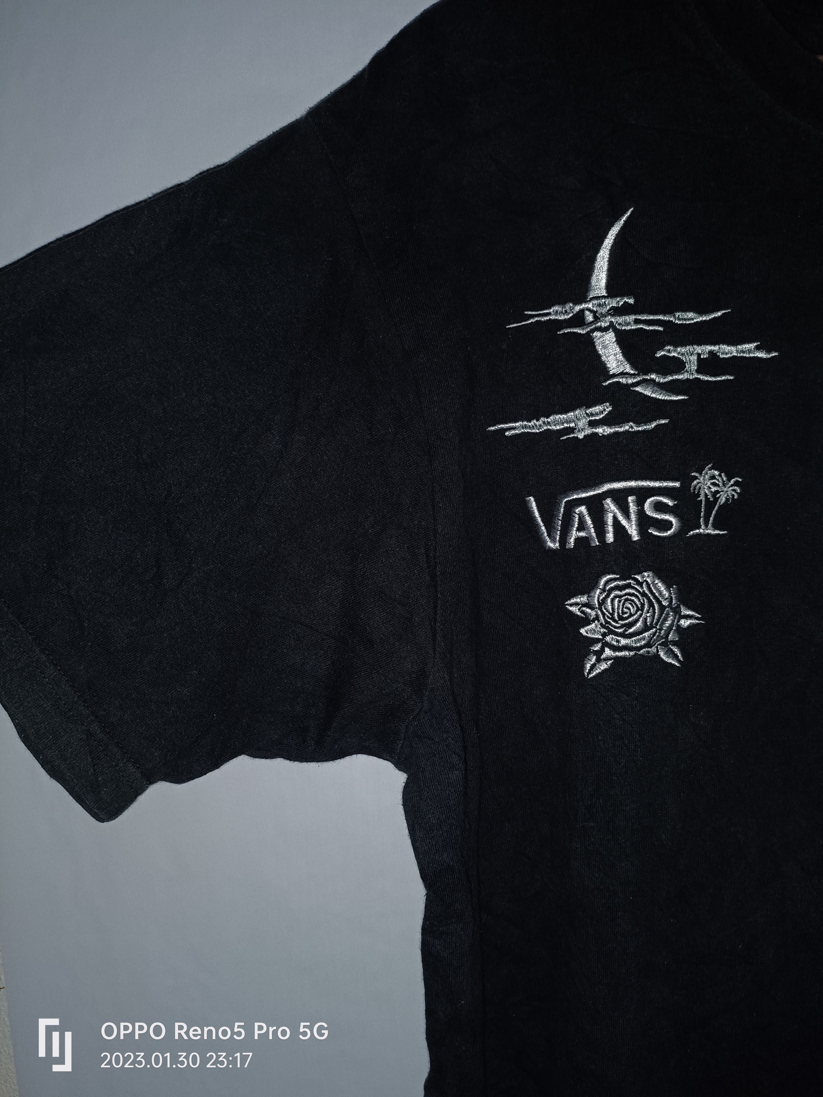 Tshirts Vans With Skateboard Skull Embroidery Logo Rare Item
