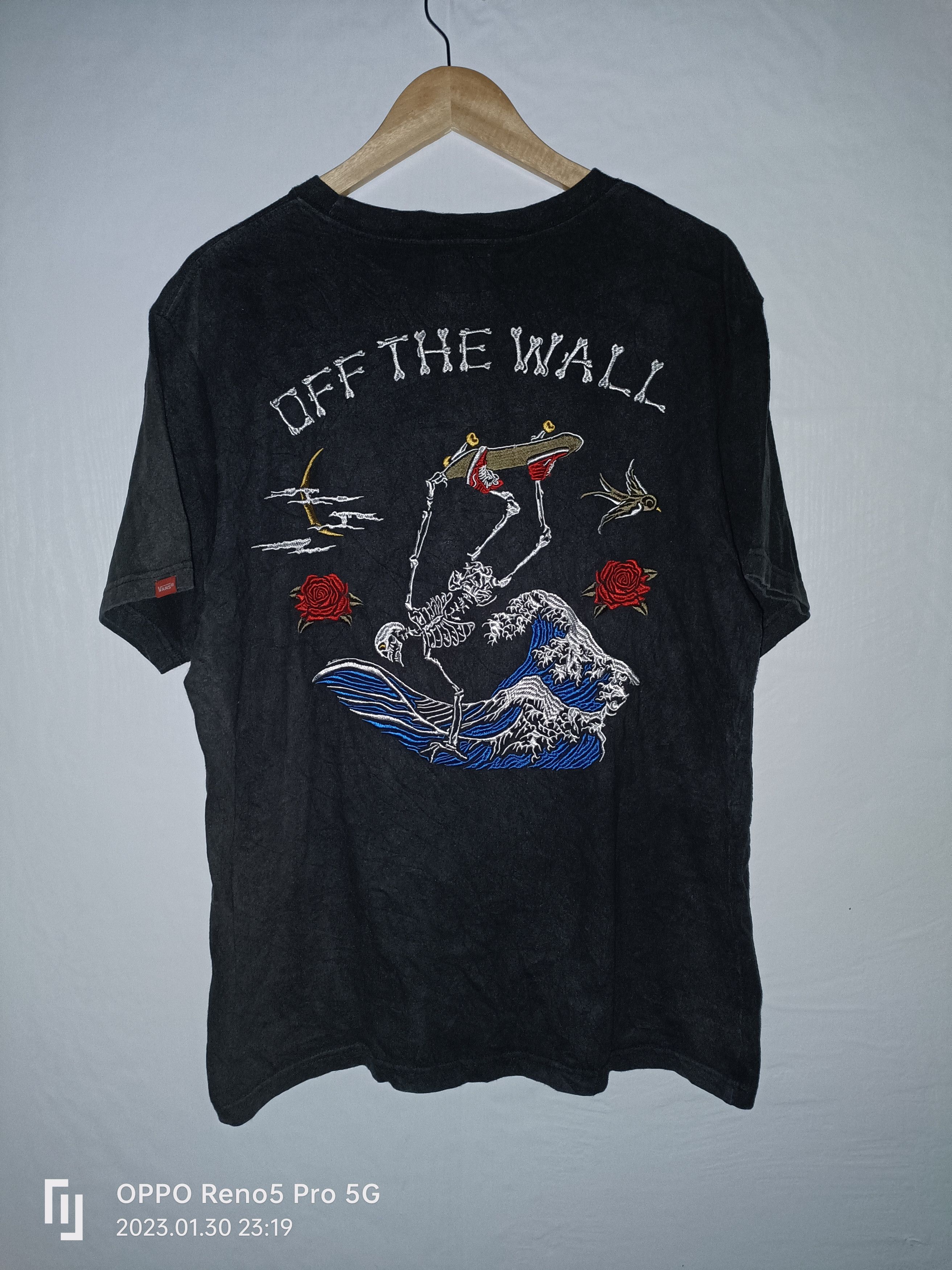 Tshirts Vans With Skateboard Skull Embroidery Logo Rare Item