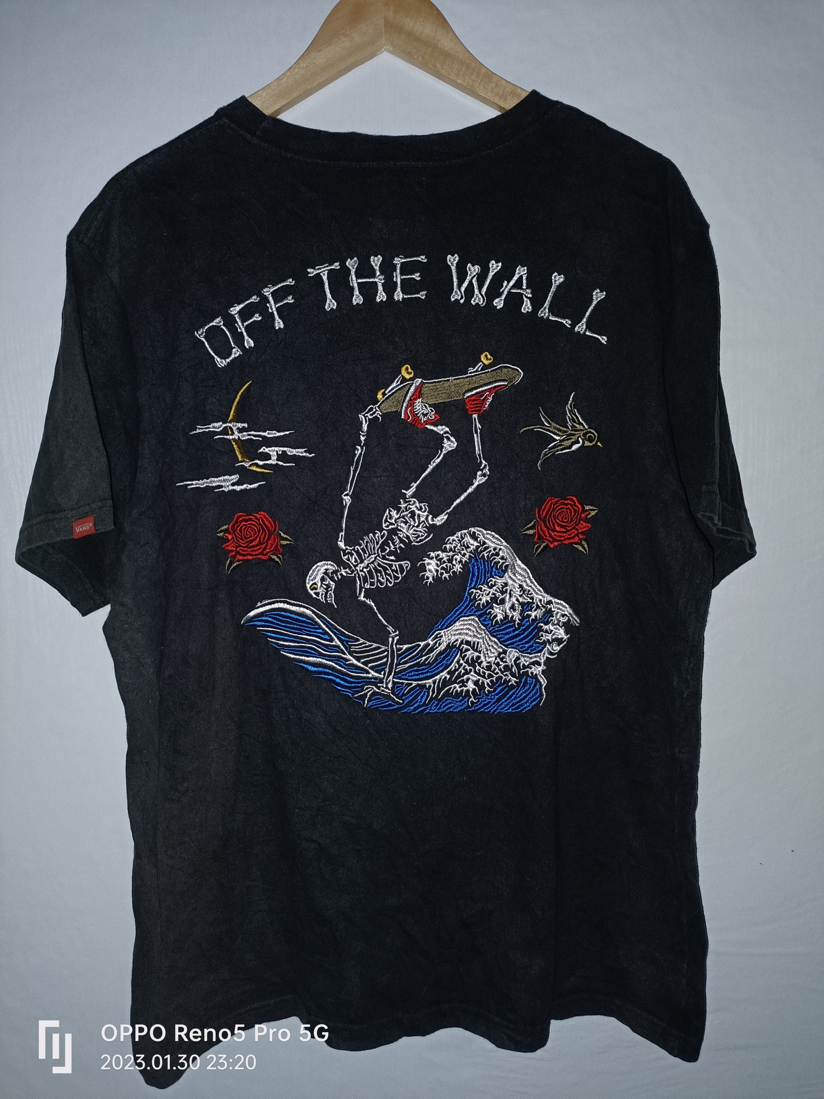 Tshirts Vans With Skateboard Skull Embroidery Logo Rare Item