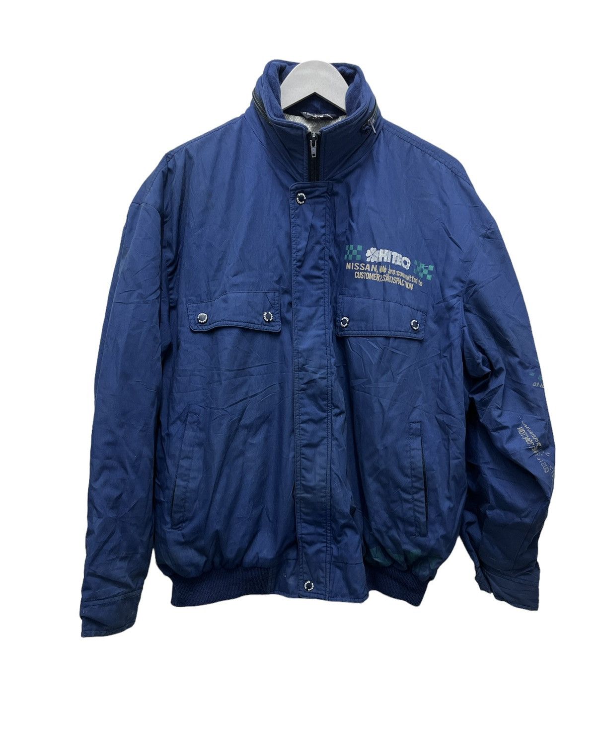 image of Gear For Sports x Racing Vintage Distressed Nissan Hi Teq Jacket in Blue, Men's (Size Large)