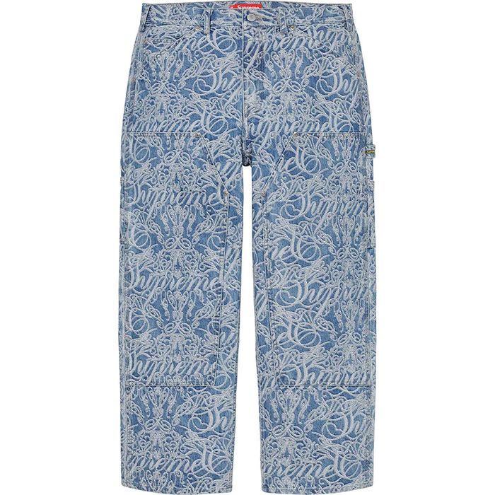 Supreme Supreme Script Jacquard Double Knee Denim Painter Pants