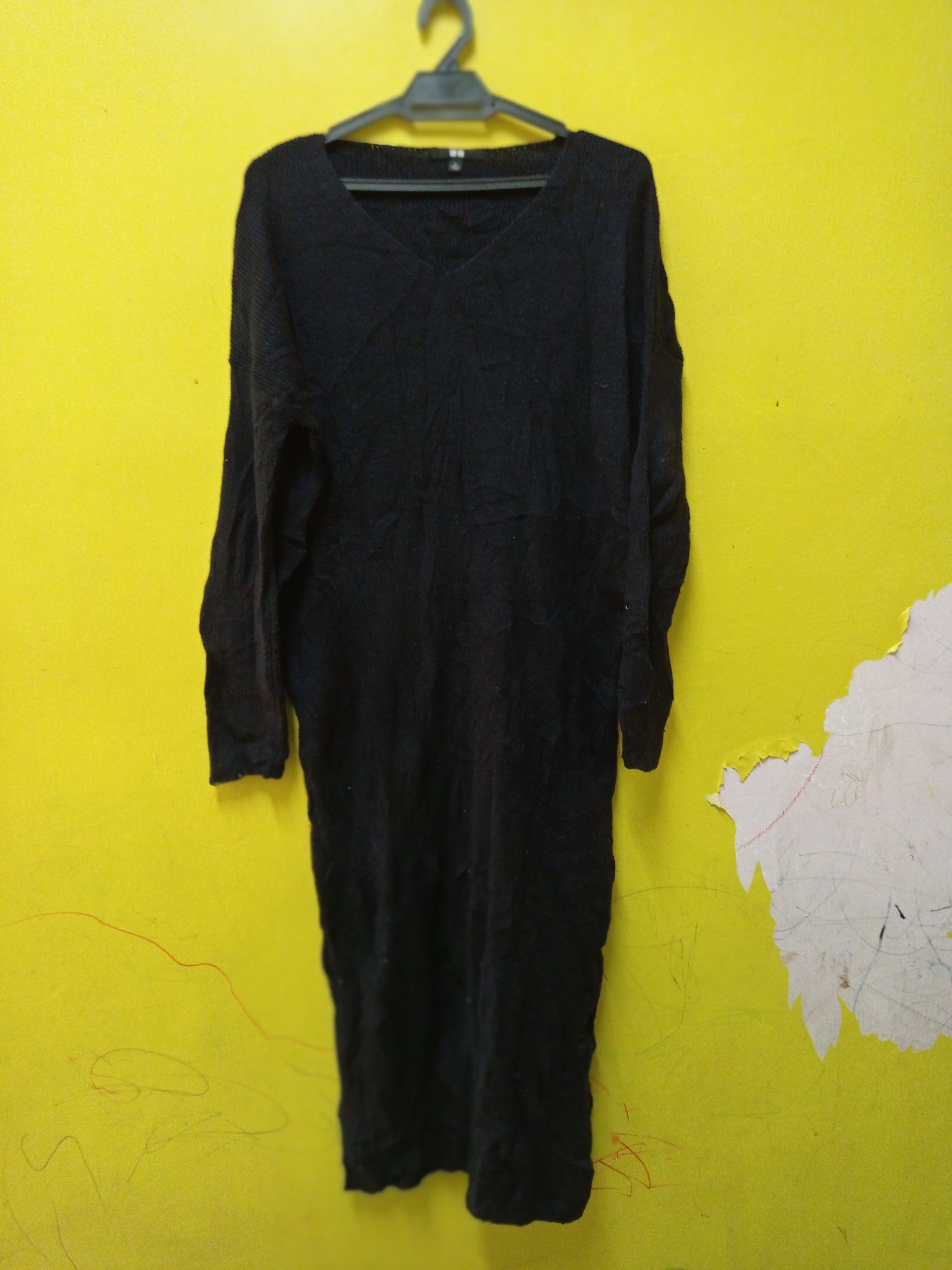 MIDI DRESS UNIQLO Knit Design (plain black)