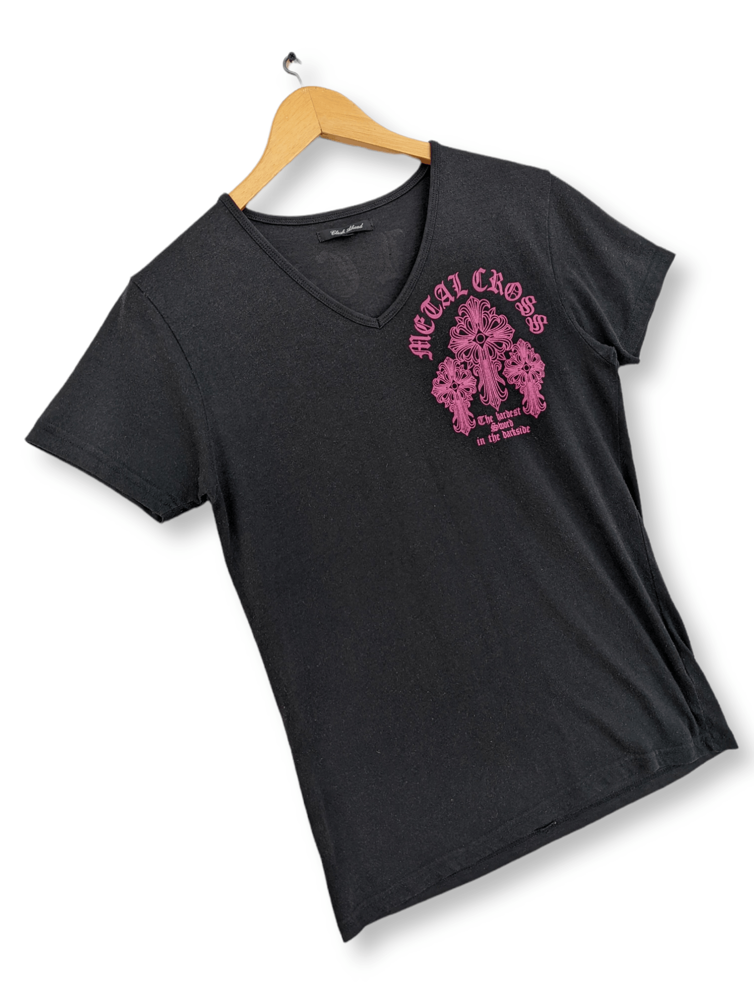 Chrome Hearts Inspired Metal Cross V Neck T-shirt