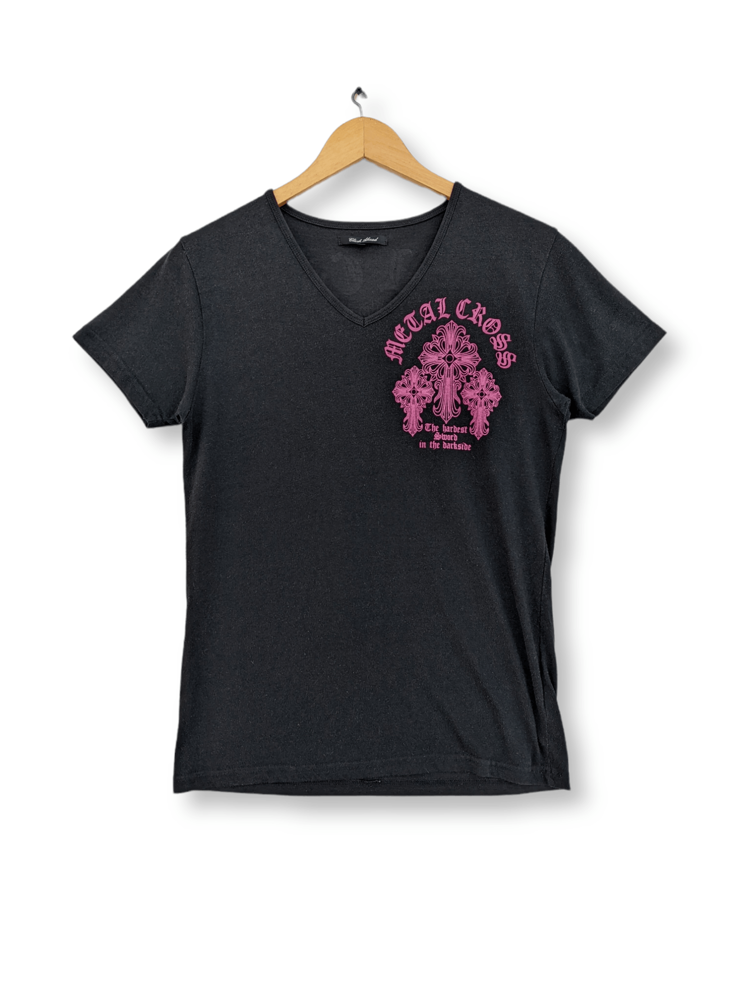 Chrome Hearts Inspired Metal Cross V Neck T-shirt