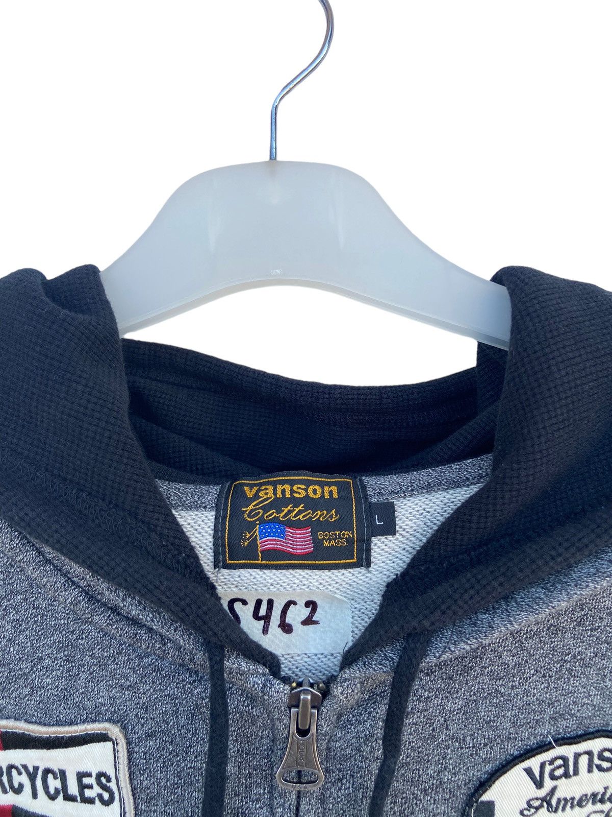 Designer Vanson Cotton Patchwork Style Hoodie Size US L / EU 52-54 / 3 - 6 Thumbnail