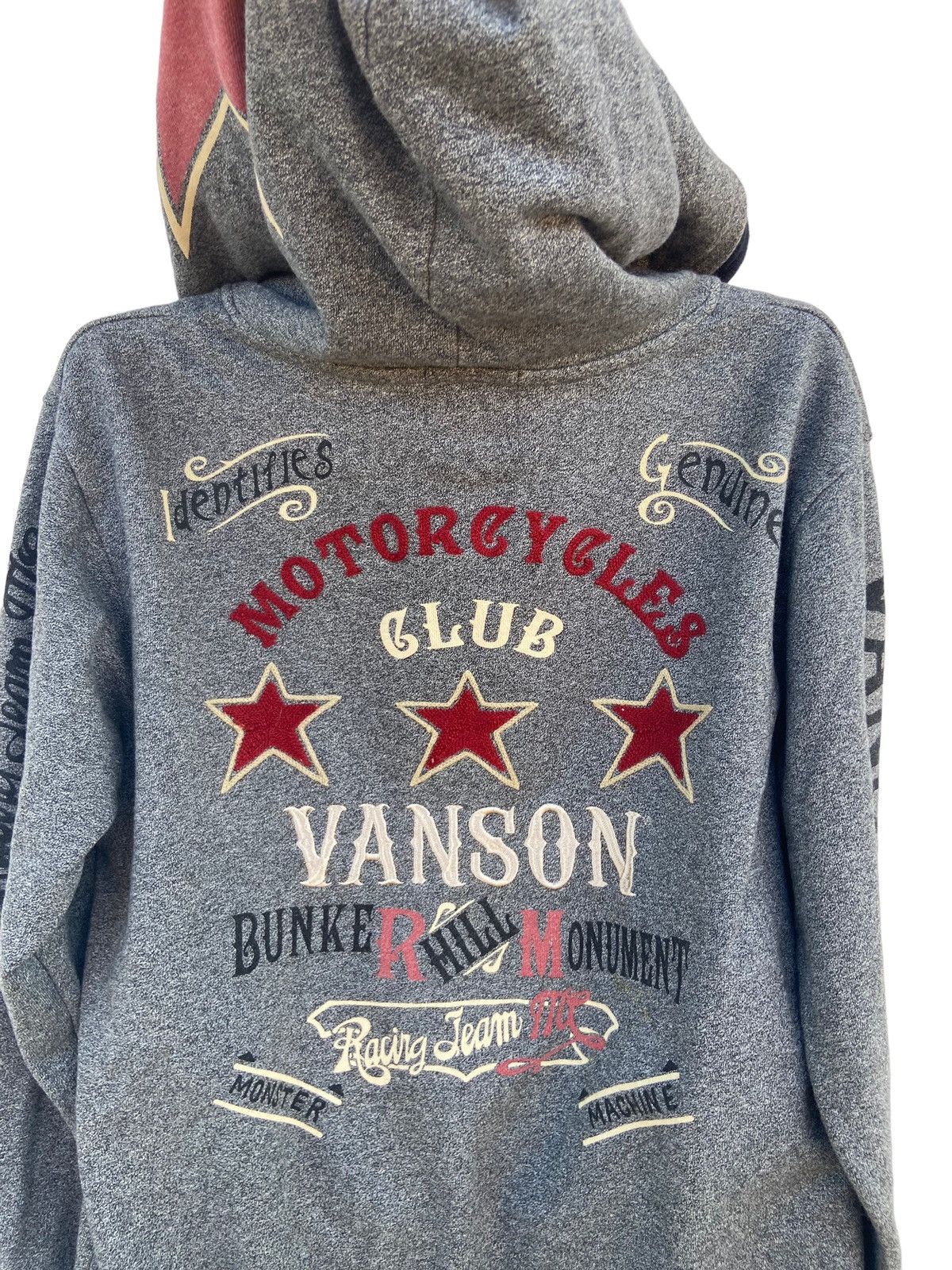 Designer Vanson Cotton Patchwork Style Hoodie Size US L / EU 52-54 / 3 - 3 Thumbnail