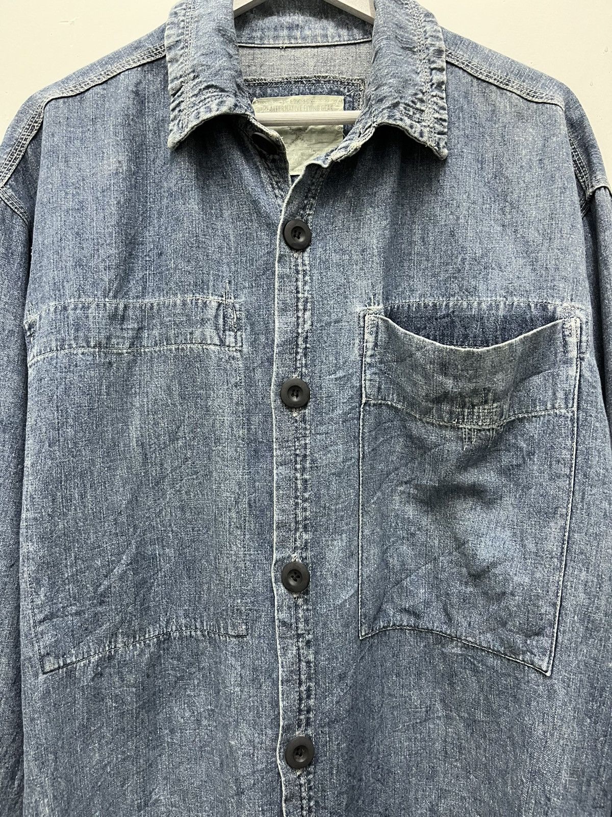 Japanese Brand RNA Slang Japan Denim Shirt Size US XL / EU 56 / 4 - 3 Thumbnail