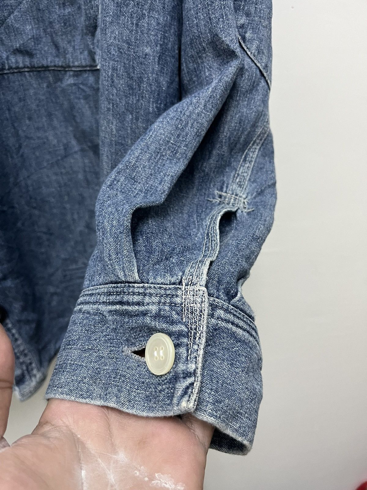 Japanese Brand RNA Slang Japan Denim Shirt Size US XL / EU 56 / 4 - 4 Thumbnail