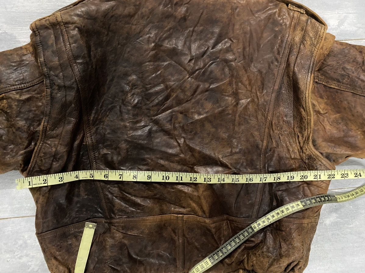 Vintage 🔥Vintage🔥 Distressed Wind Armor Leather Jacket Size US L / EU 52-54 / 3 - 19 Thumbnail