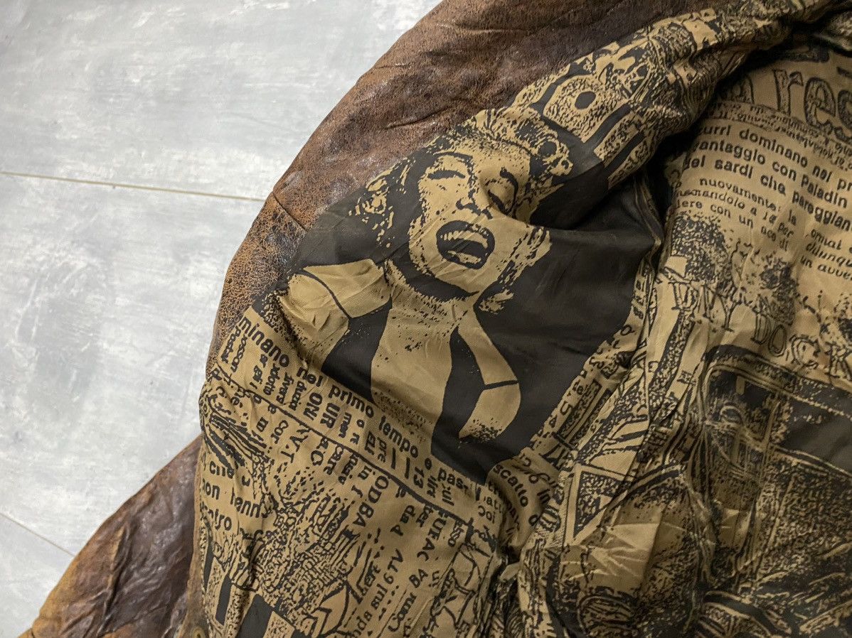 Vintage 🔥Vintage🔥 Distressed Wind Armor Leather Jacket Size US L / EU 52-54 / 3 - 10 Thumbnail