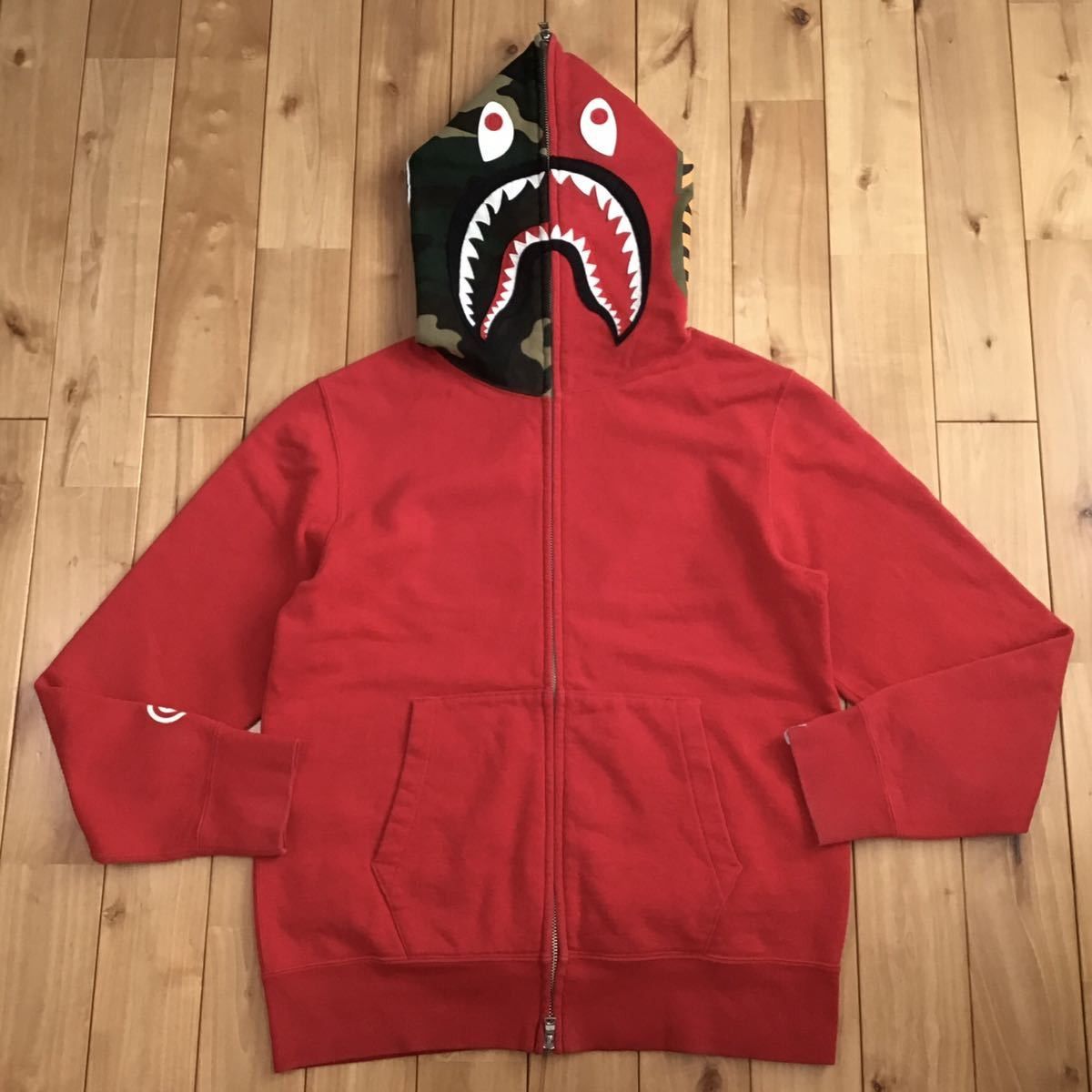 BAPE woodland camo Shark full zip hoodie ape NIGO