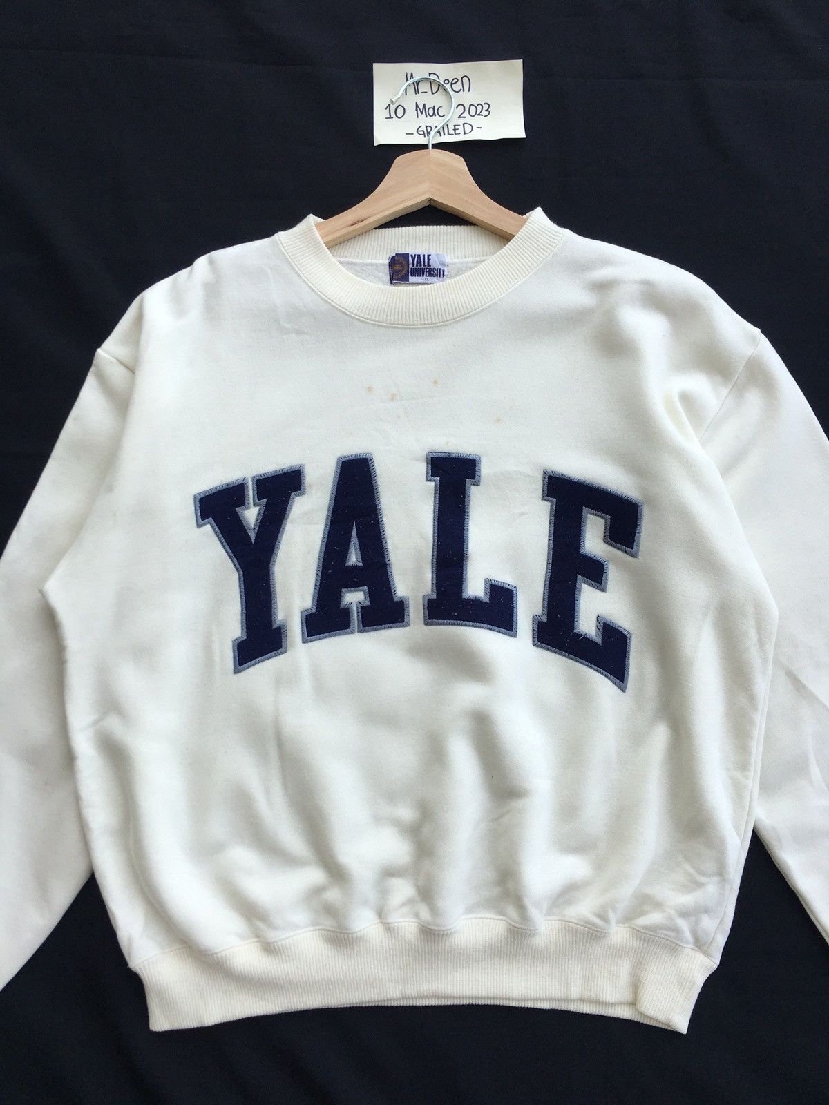 Vintage Rare Vintage Yale University Big Spellout Sweatshirt Size US L / EU 52-54 / 3 - 3 Thumbnail
