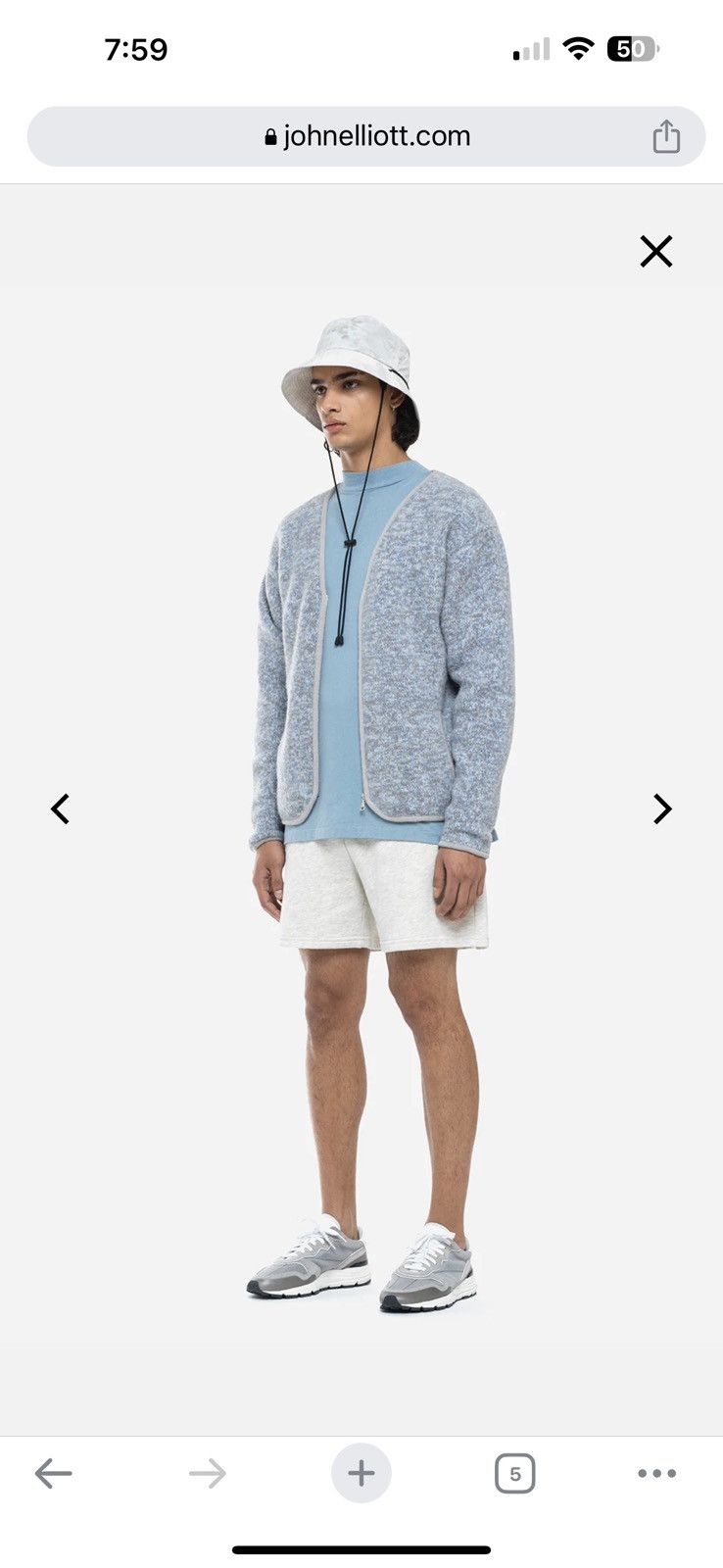 John Elliott John Elliott - Andres Fullzip Cardigan - in Glacier (2/M) Size US M / EU 48-50 / 2 - 9 Thumbnail