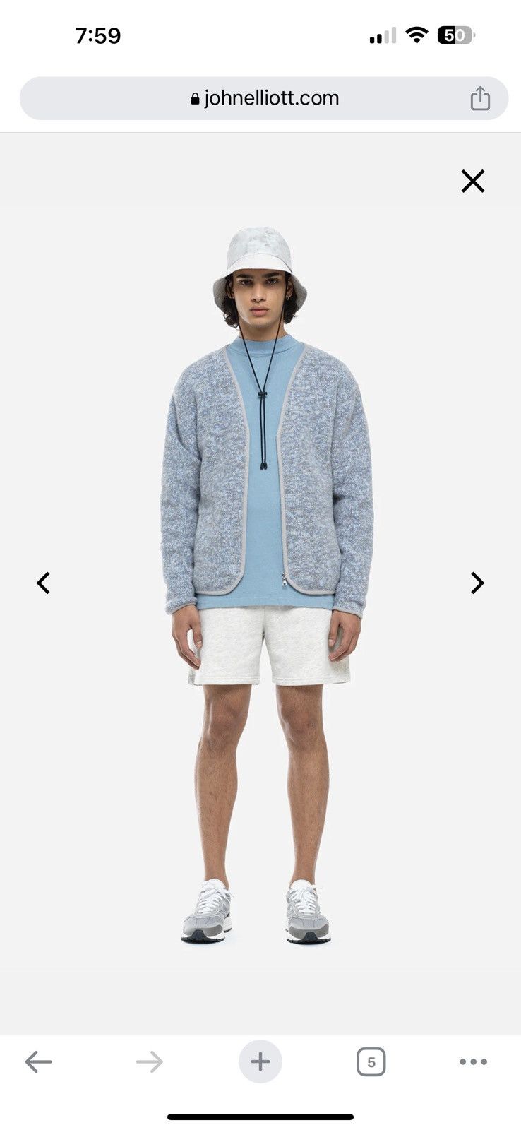 John Elliott John Elliott - Andres Fullzip Cardigan - in Glacier (2/M) Size US M / EU 48-50 / 2 - 7 Thumbnail