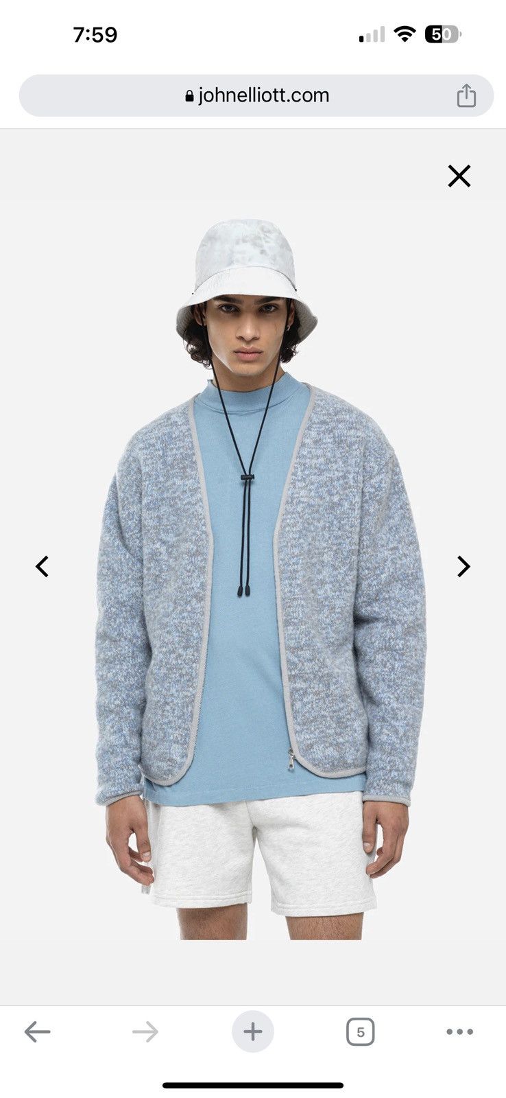 John Elliott John Elliott - Andres Fullzip Cardigan - in Glacier (2/M) Size US M / EU 48-50 / 2 - 10 Thumbnail