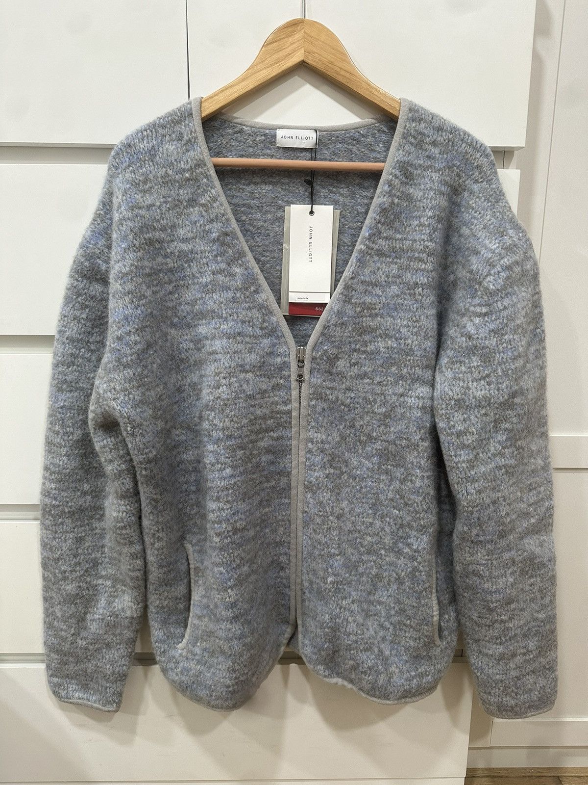 image of John Elliott - Andres Fullzip Cardigan - In Glacier (2/m), Men's (Size Medium)