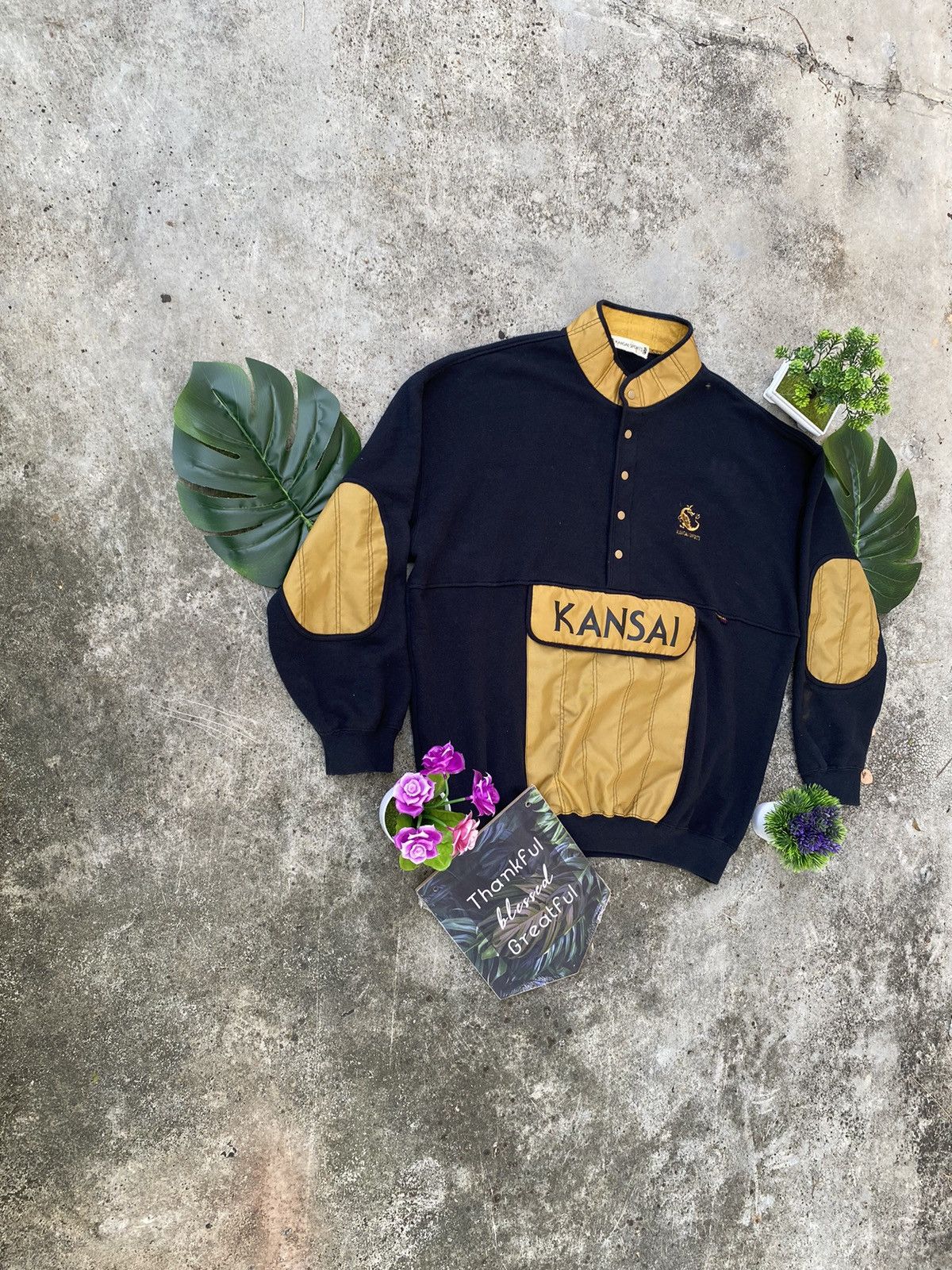 Japanese Brand × Kansai Yamamoto × Vintage Vintage Designer Kansai Yamamoto Anorax Sweatshirt Jumper Size US L / EU 52-54 / 3 - 2 Thumbnail