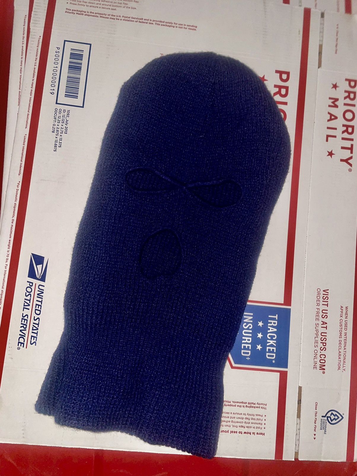Vintage 3-hole Balaclava Face Cover Ski Mask 2-Layer Knit Stitch Cap Size ONE SIZE - 3 Thumbnail