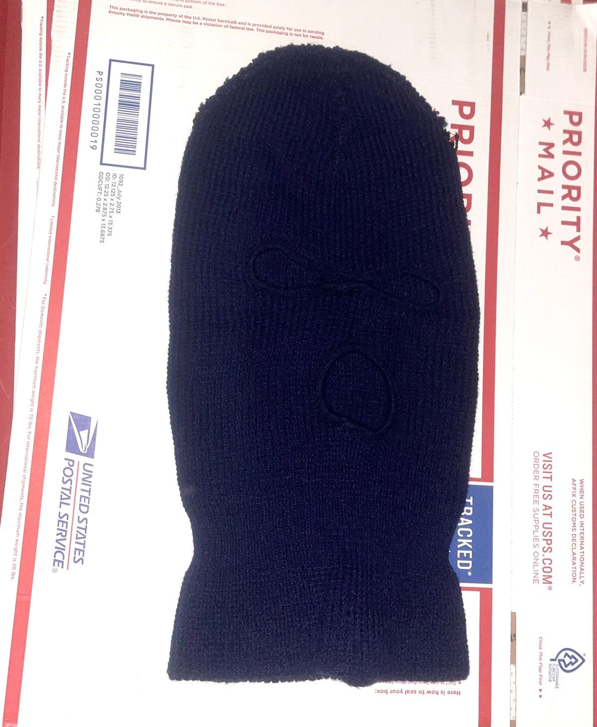Vintage 3-hole Balaclava Face Cover Ski Mask 2-Layer Knit Stitch Cap Size ONE SIZE - 5 Thumbnail