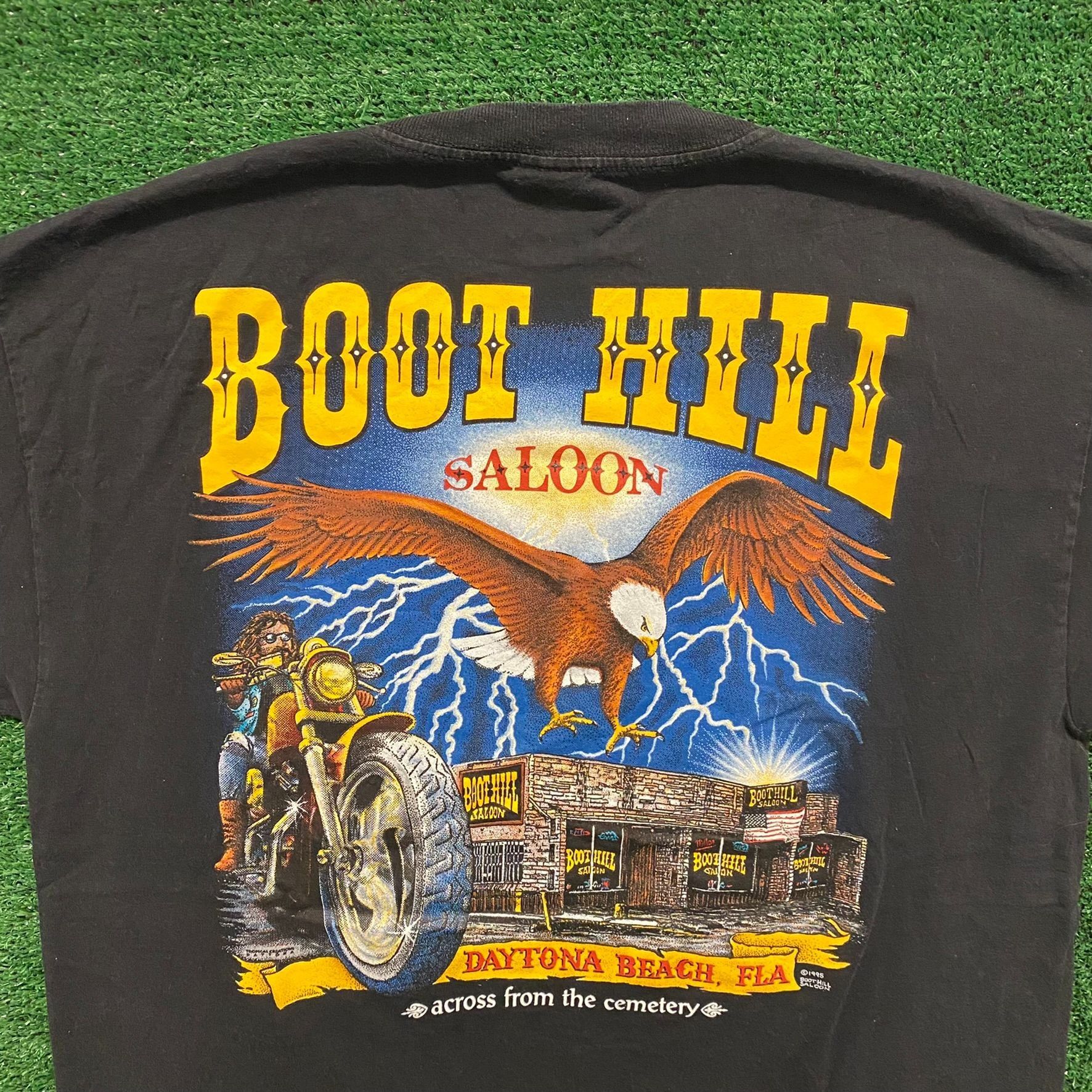 Vintage Boot Hill Saloon Vintage 90s Biker T-Shirt Size US XL / EU 56 / 4 - 5 Thumbnail