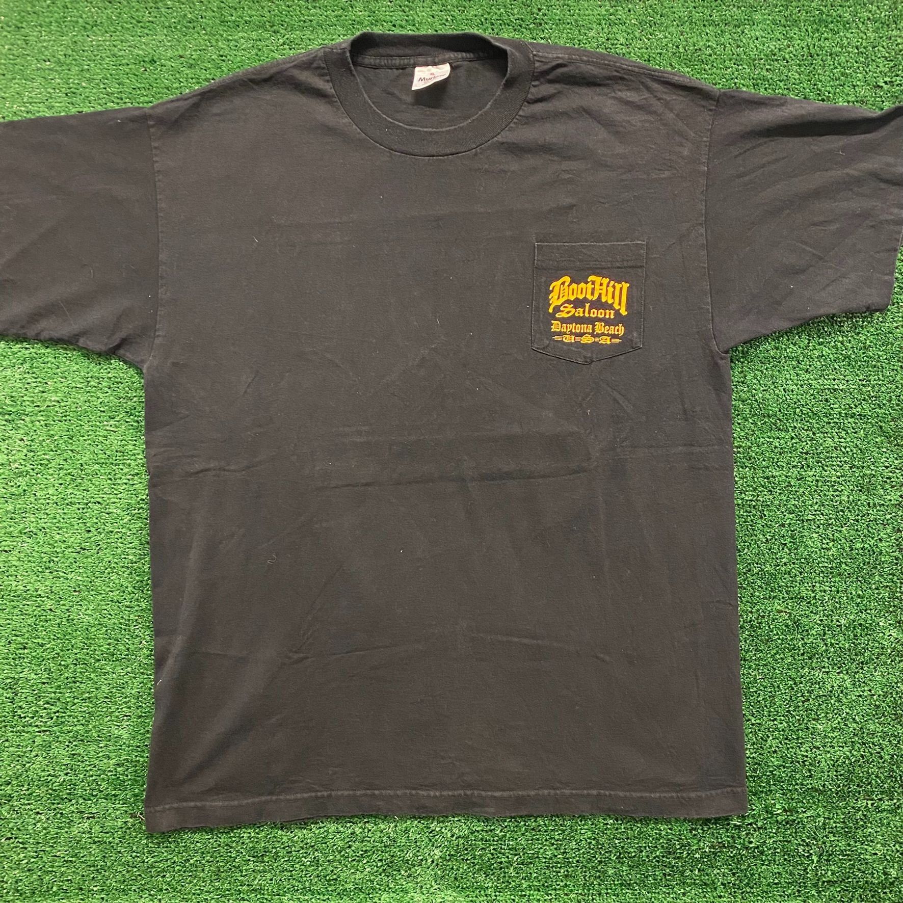 Vintage Boot Hill Saloon Vintage 90s Biker T-Shirt Size US XL / EU 56 / 4 - 1 Thumbnail
