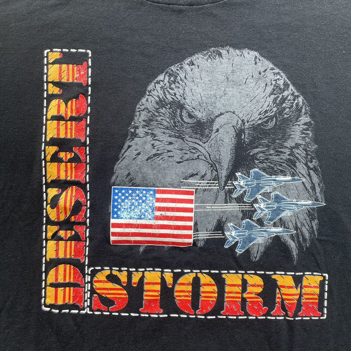 Jerzees × Vintage Vintage 90s Operation Desert Storm Military T Shirt Size US XL / EU 56 / 4 - 2 Thumbnail