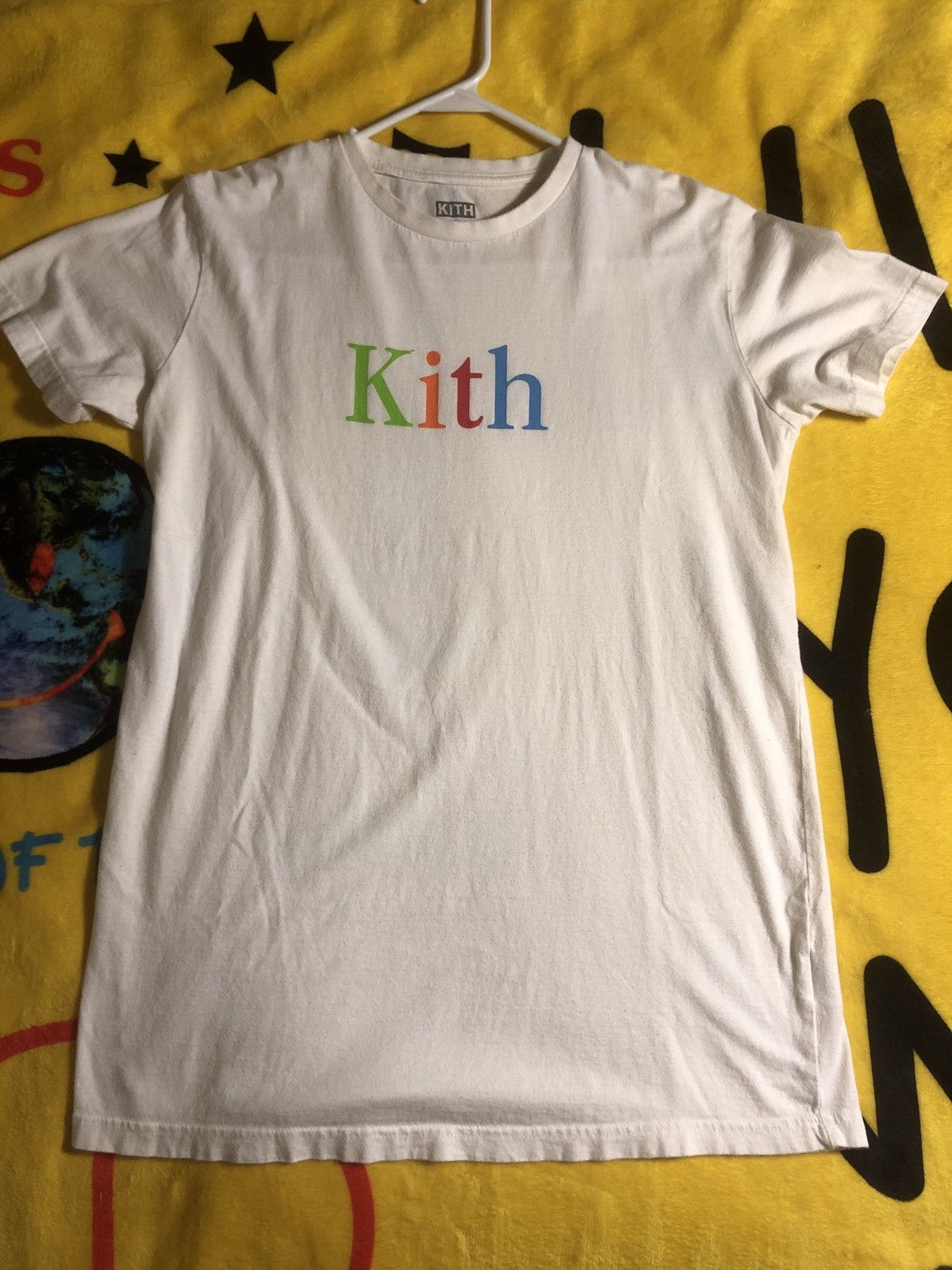 image of 2013 Kith "apple" Font Rainbow Logo Tee in White, Men's (Size Small)