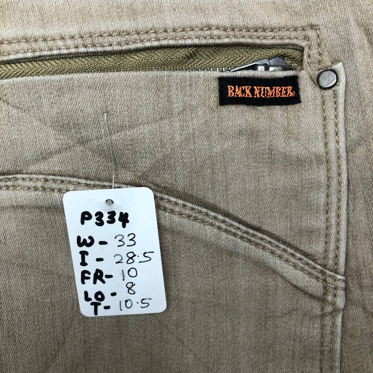 Japanese Brand P334 JAPAN BACK NUMBER SLIMFIT JEANS Size US 33 - 11 Thumbnail