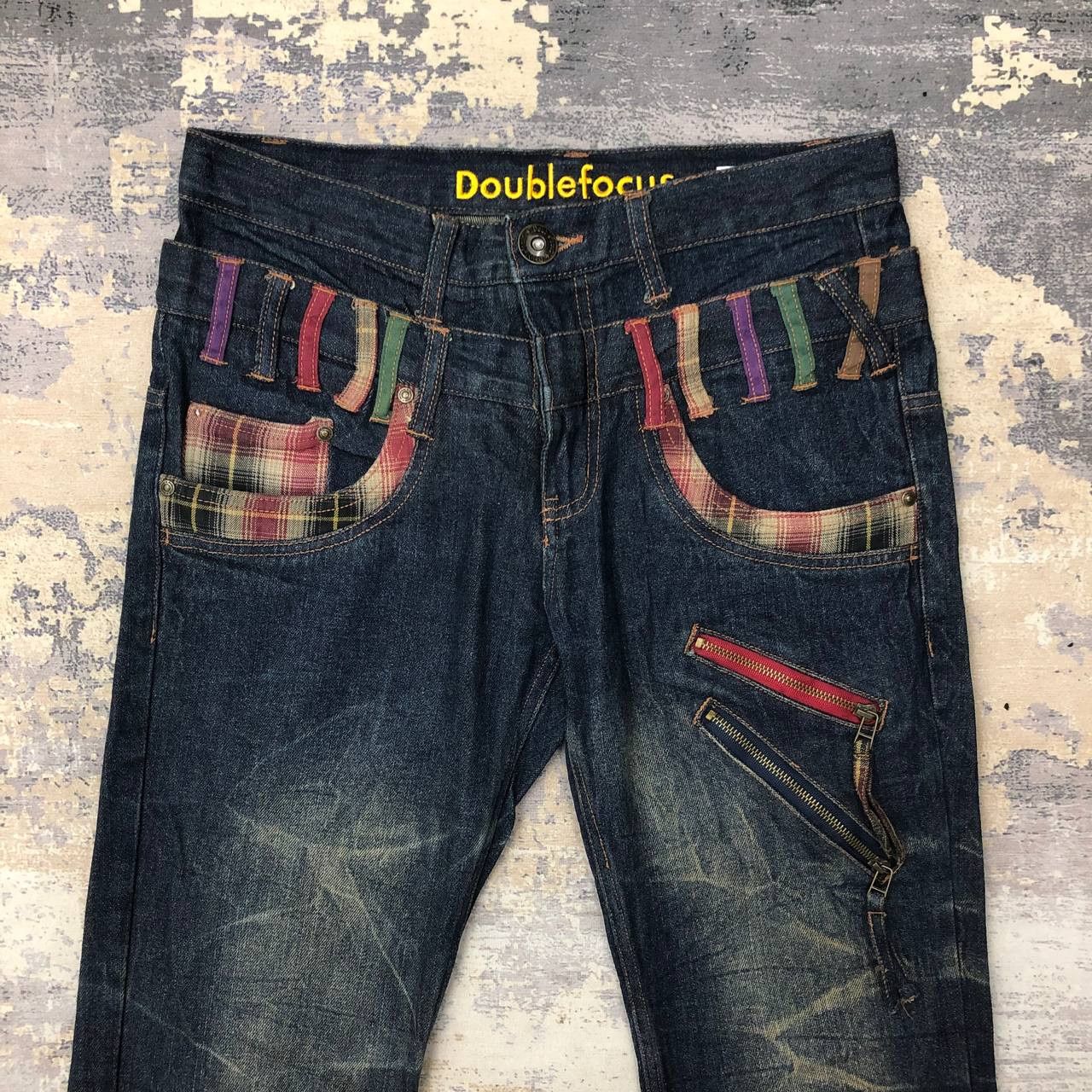 Japanese Brand P296 DOUBLEFOCUS FLARED DOUBLE WAIST JEANS Size US 32 / EU 48 - 3 Thumbnail
