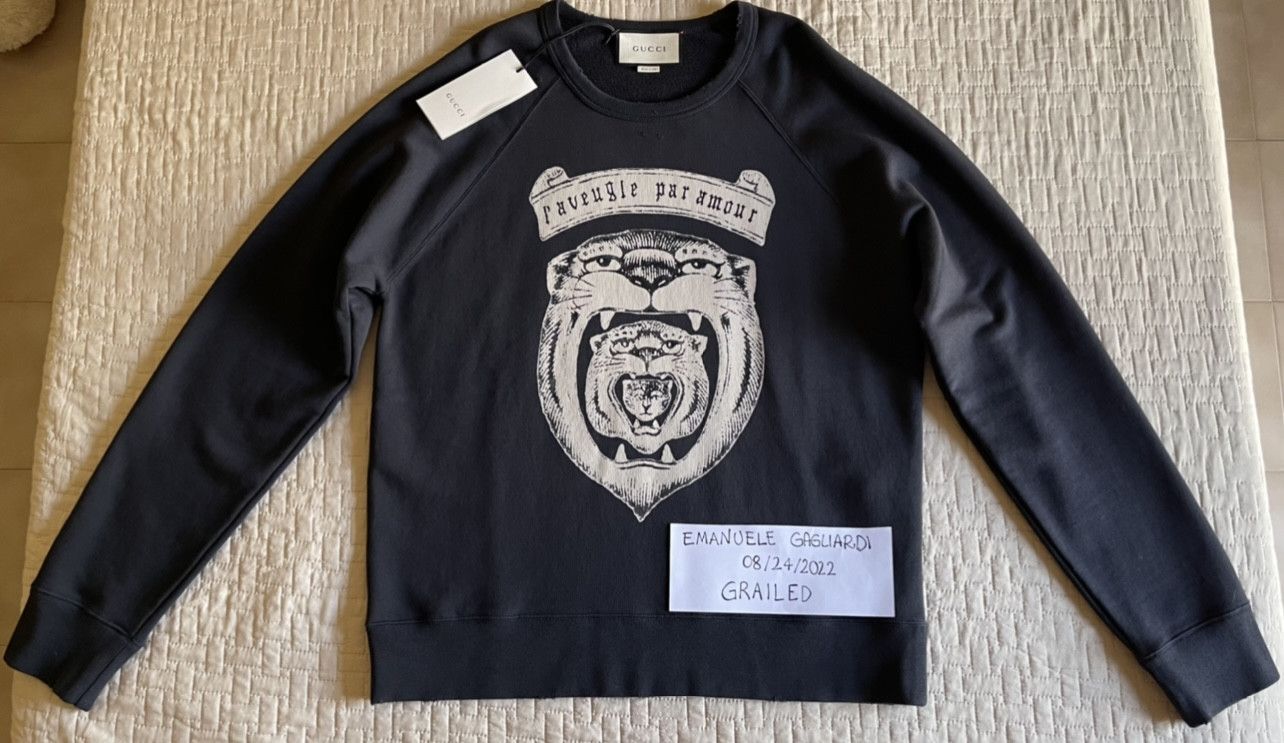 Gucci Gucci sweatshirt L’aveugle par amour black M9/10 STONEWASHED Size US M / EU 48-50 / 2 - 2 Thumbnail