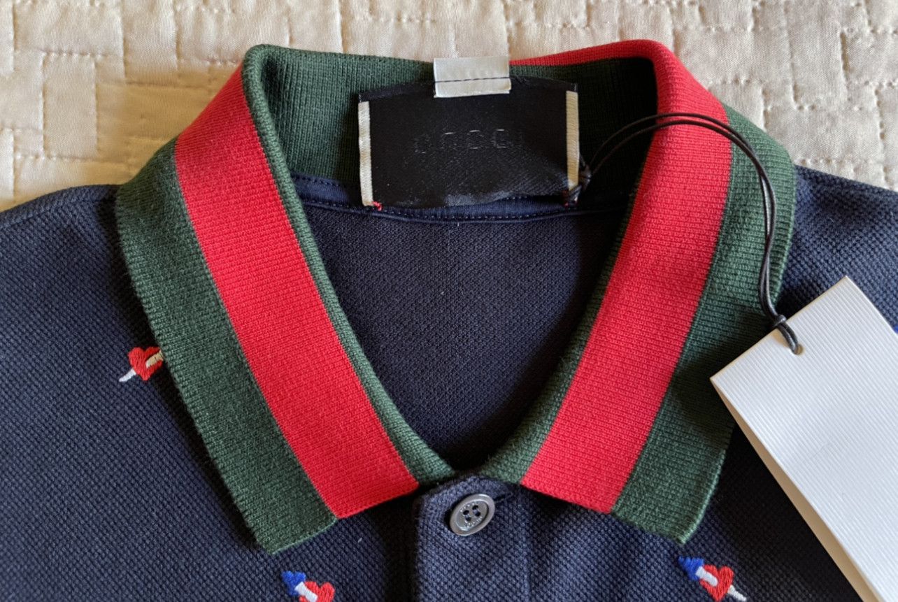 Gucci EMBROIDERED HEART POLO PIERCED HEARTS Size US L / EU 52-54 / 3 - 9 Thumbnail