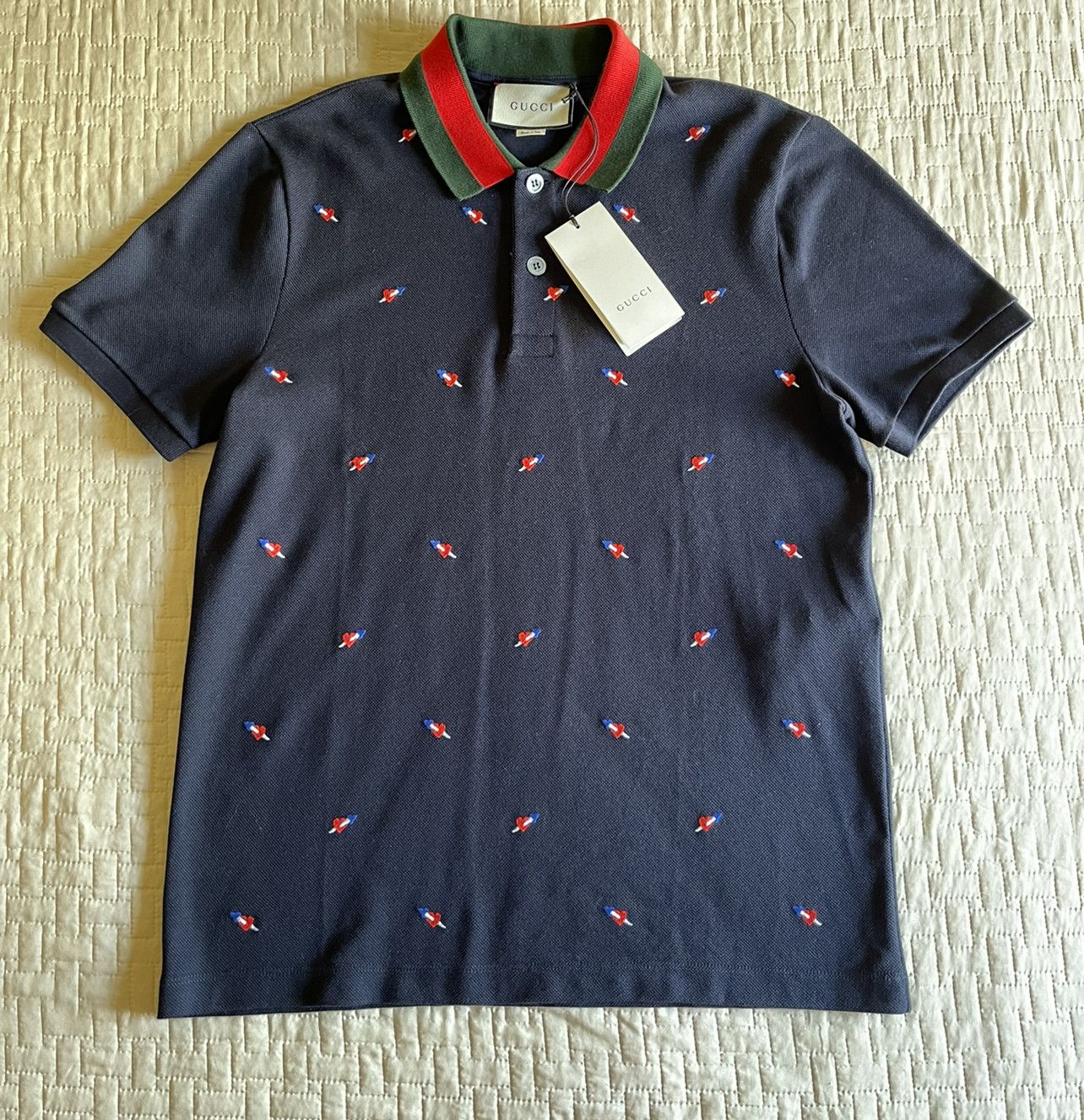 Gucci EMBROIDERED HEART POLO PIERCED HEARTS Size US L / EU 52-54 / 3 - 2 Thumbnail