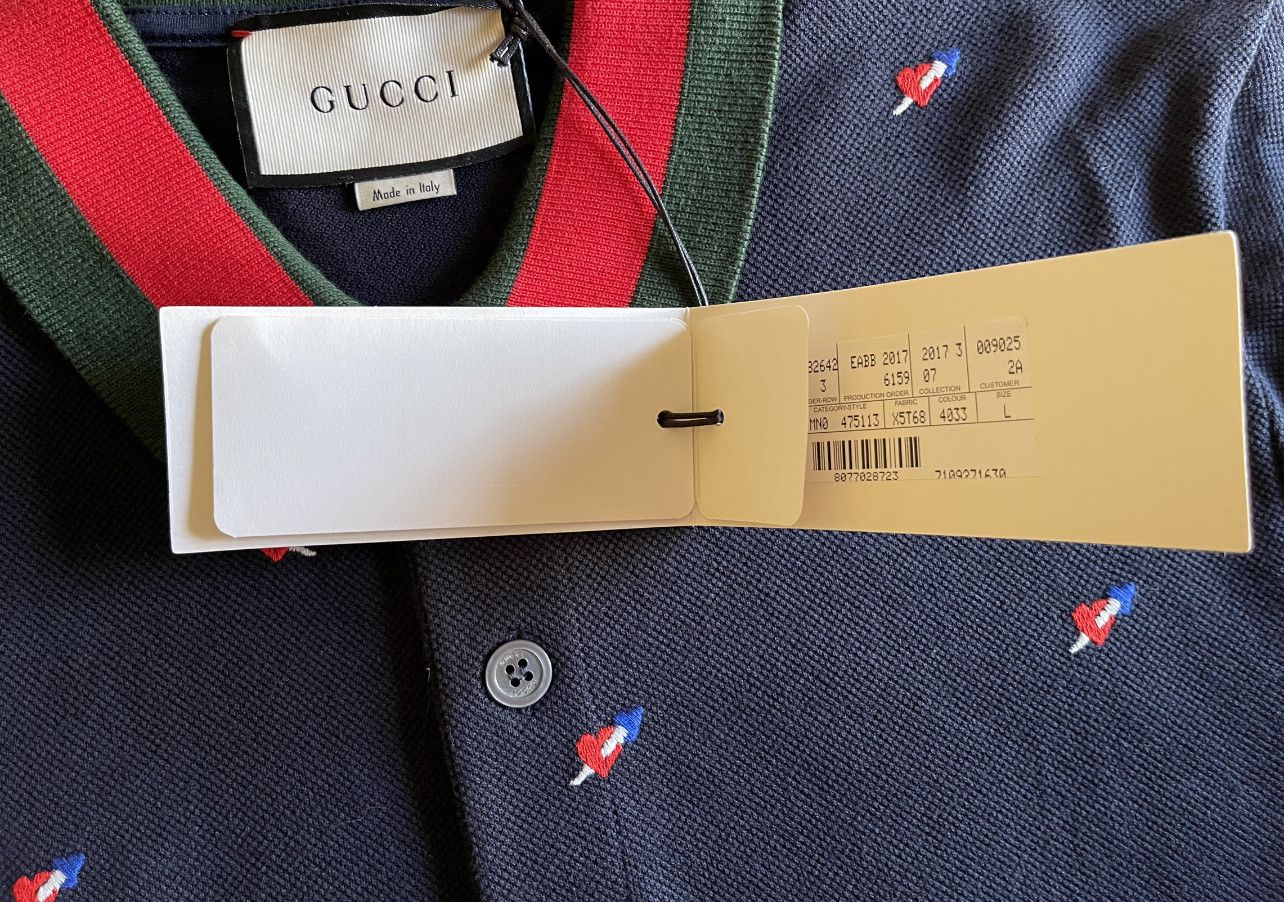 Gucci EMBROIDERED HEART POLO PIERCED HEARTS Size US L / EU 52-54 / 3 - 13 Thumbnail