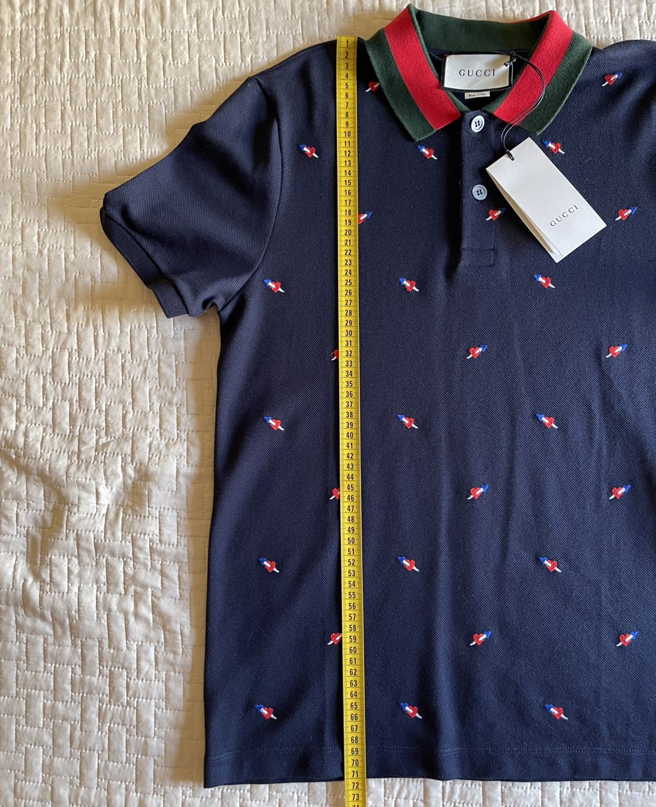 Gucci EMBROIDERED HEART POLO PIERCED HEARTS Size US L / EU 52-54 / 3 - 4 Thumbnail