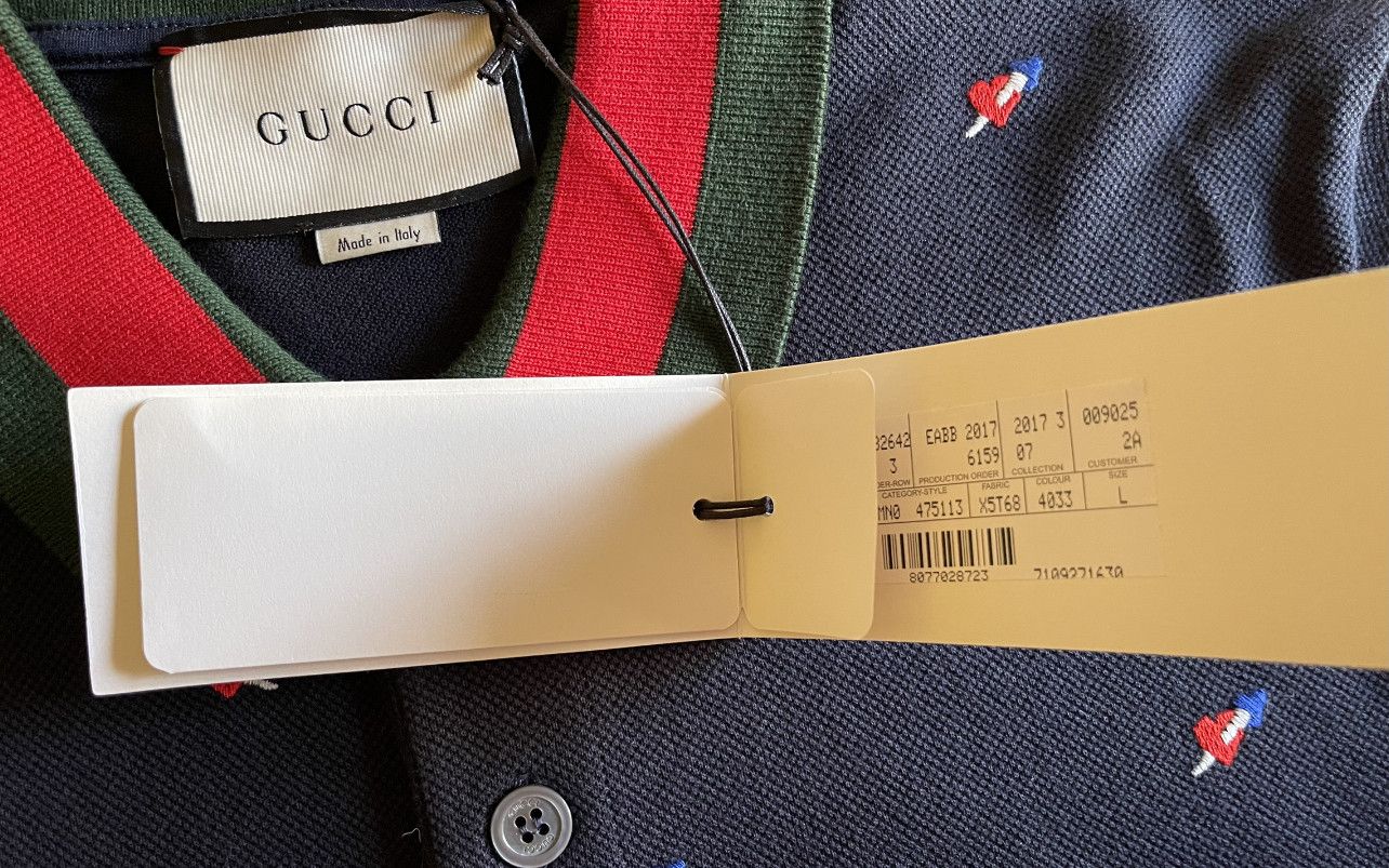Gucci EMBROIDERED HEART POLO PIERCED HEARTS Size US L / EU 52-54 / 3 - 12 Thumbnail