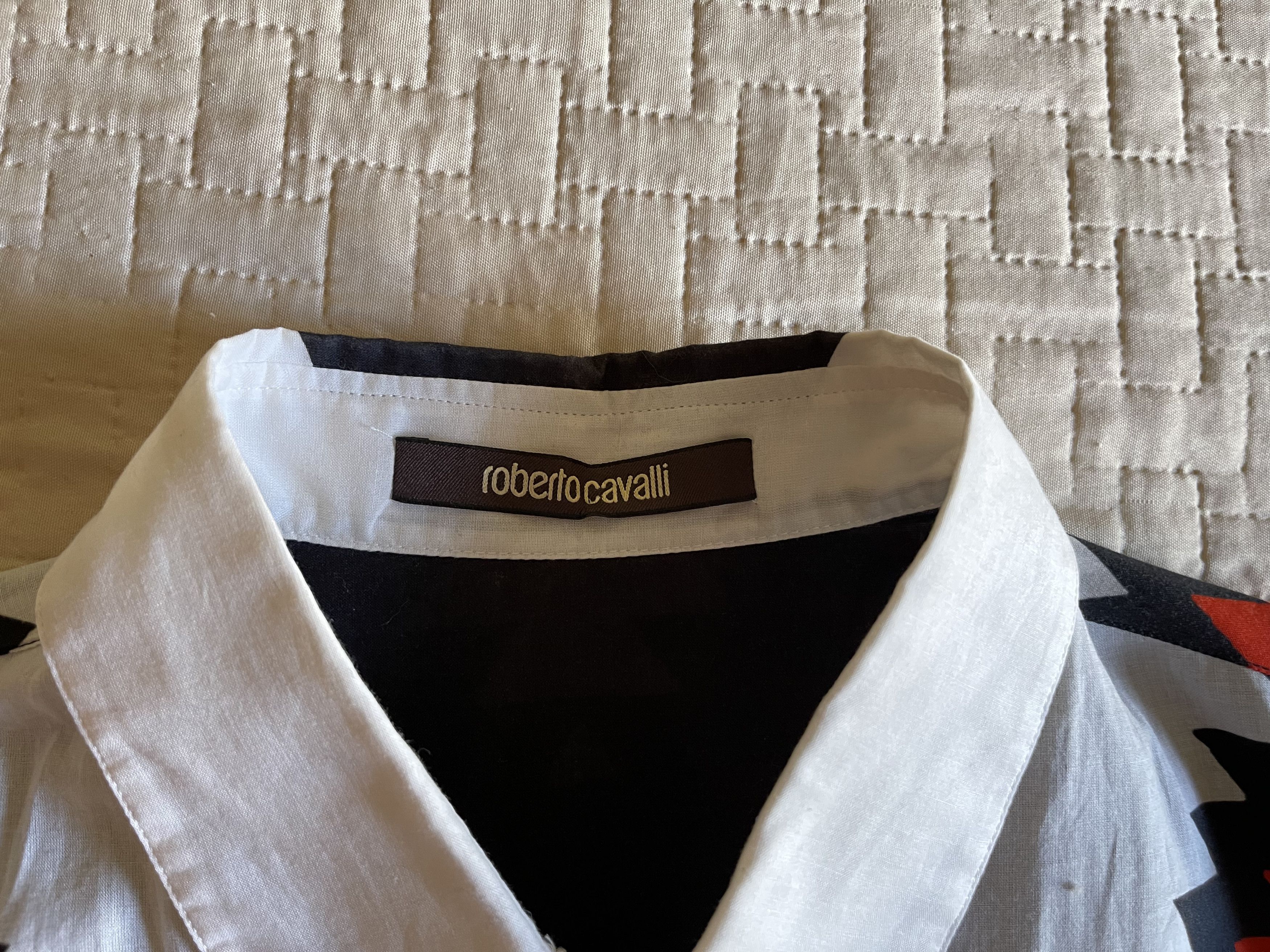 Roberto Cavalli ROBERTO CAVALLI DRAGONFLY AND SKULL ORANGE BLACK WHITE Size US M / EU 48-50 / 2 - 2 Thumbnail