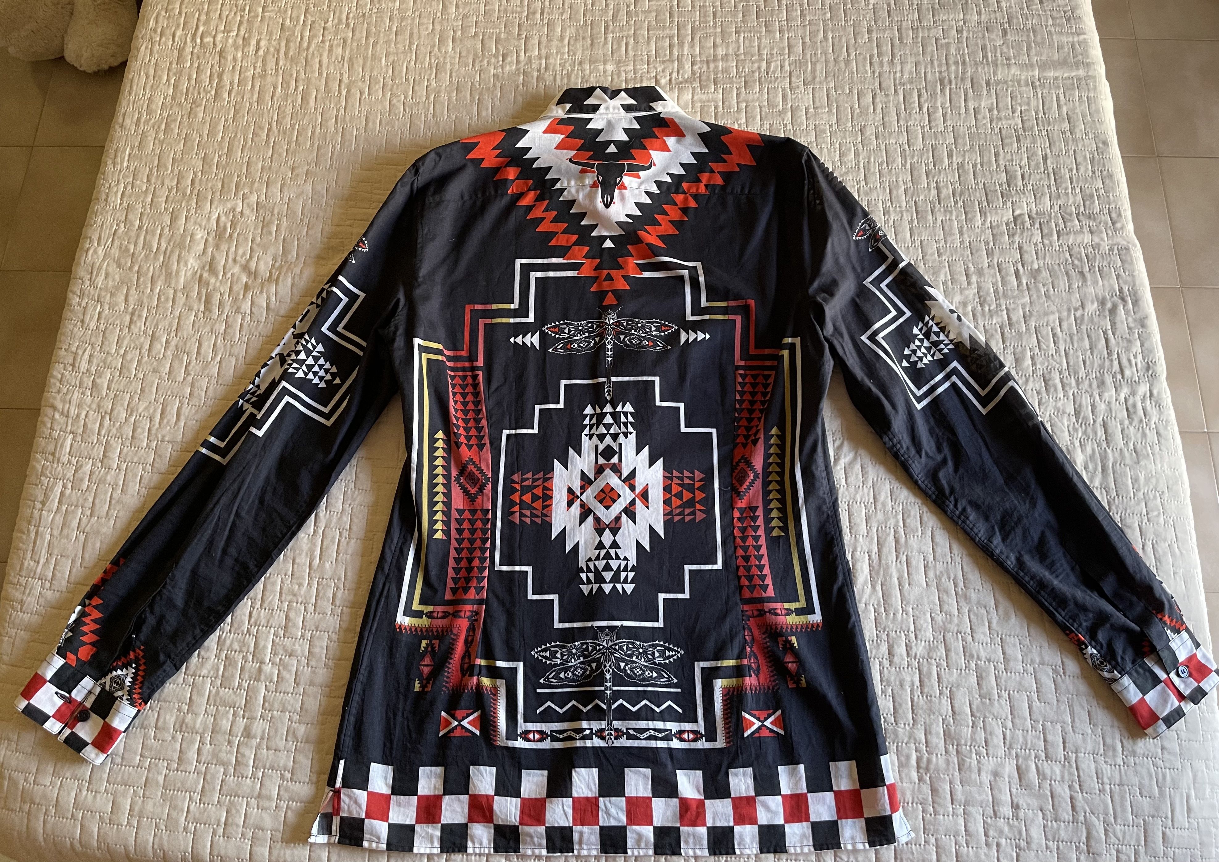Roberto Cavalli ROBERTO CAVALLI DRAGONFLY AND SKULL ORANGE BLACK WHITE Size US M / EU 48-50 / 2 - 8 Thumbnail