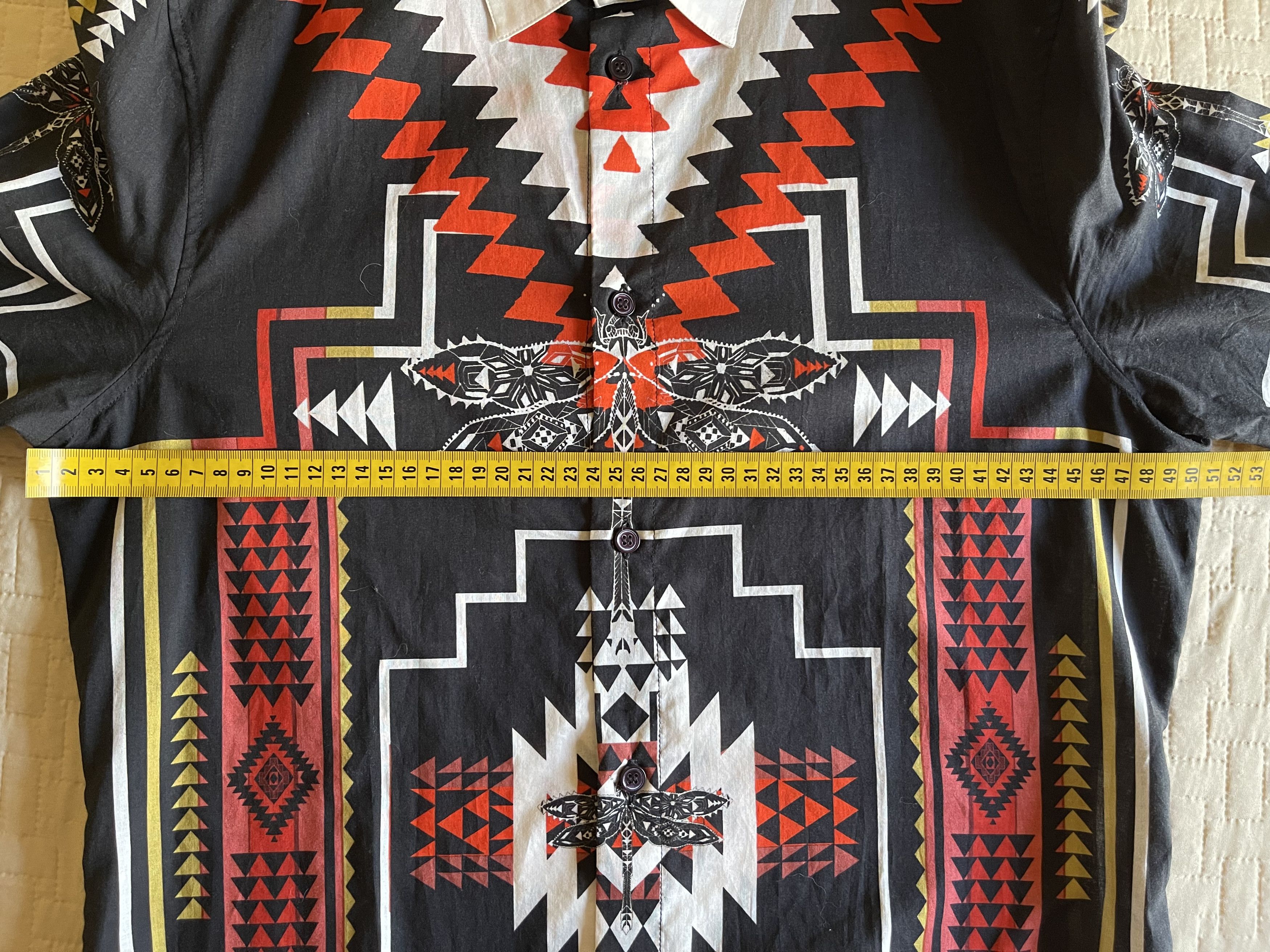 Roberto Cavalli ROBERTO CAVALLI DRAGONFLY AND SKULL ORANGE BLACK WHITE Size US M / EU 48-50 / 2 - 4 Thumbnail
