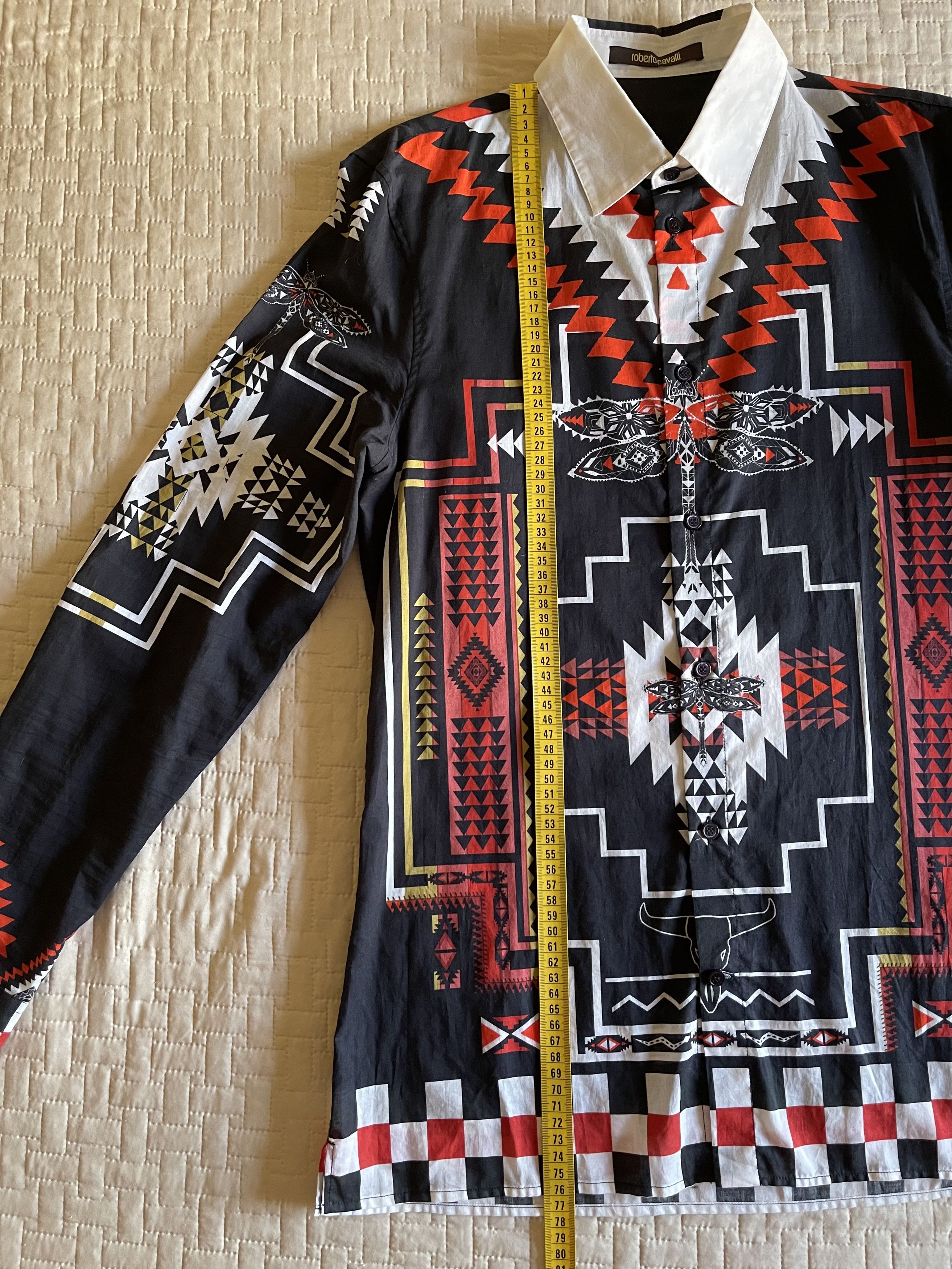Roberto Cavalli ROBERTO CAVALLI DRAGONFLY AND SKULL ORANGE BLACK WHITE Size US M / EU 48-50 / 2 - 3 Thumbnail