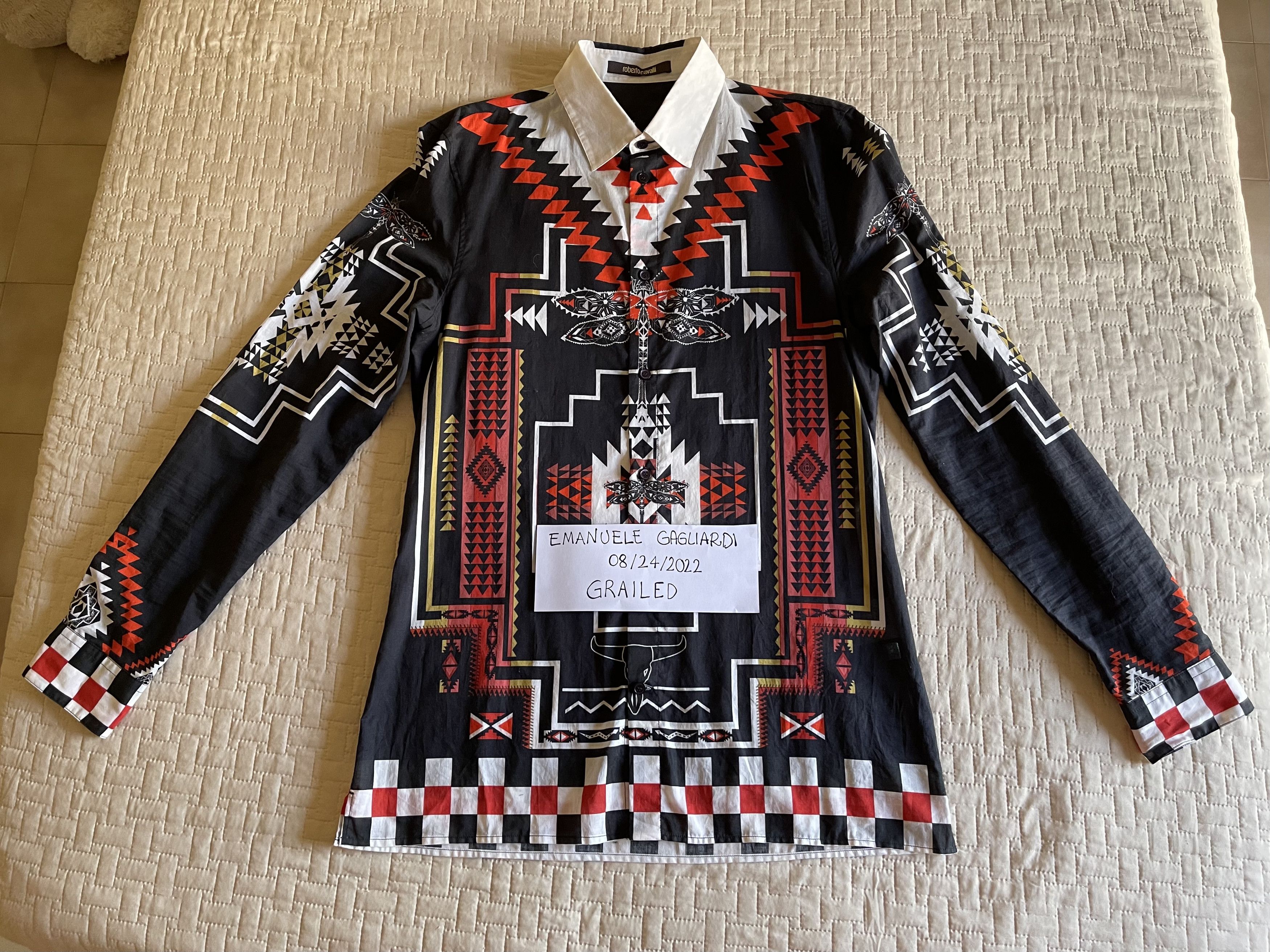 Roberto Cavalli ROBERTO CAVALLI DRAGONFLY AND SKULL ORANGE BLACK WHITE Size US M / EU 48-50 / 2 - 5 Thumbnail
