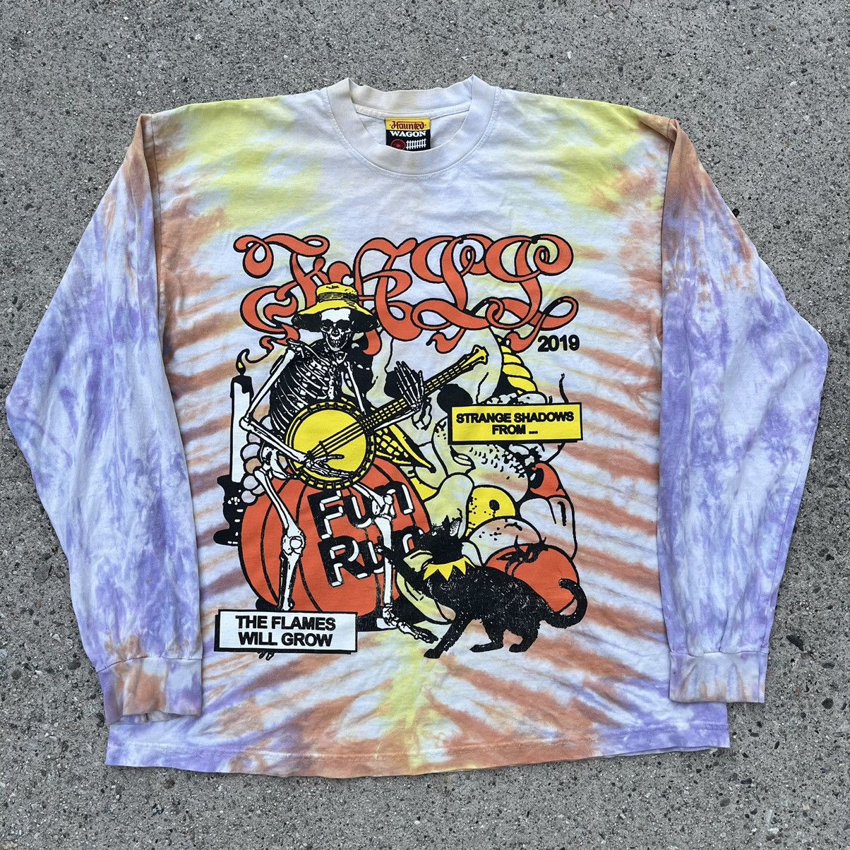 image of Hype x Online Ceramics Haunted Wagon 2019 Tie-Dye Longsleeve Size XL in Tie Dye, Men's