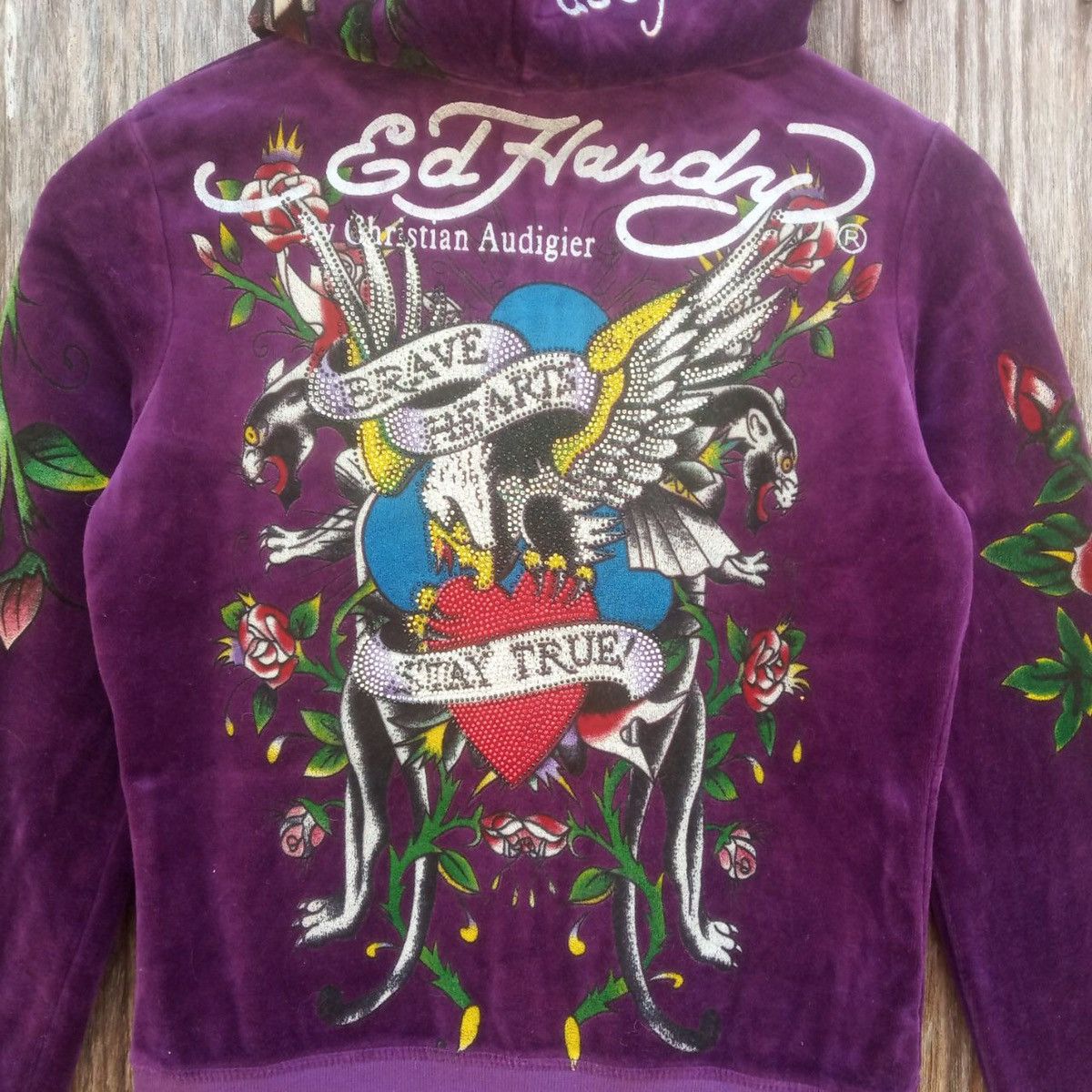Christian Audigier Motive Tradition Japan Fleece Tattoo Gangsta Hoodie Size US XS / EU 42 / 0 - 4 Thumbnail