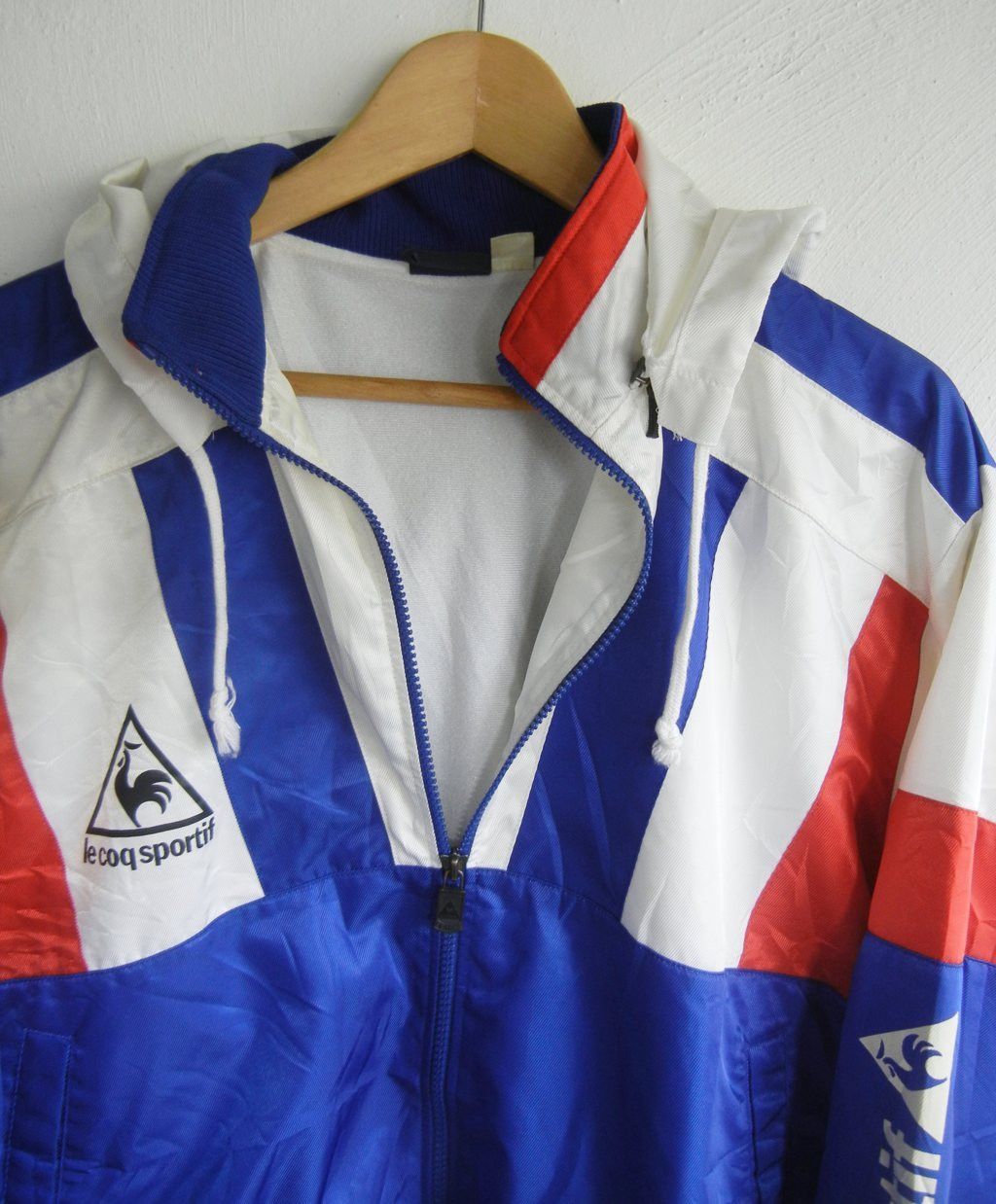 Vintage Le Coq Sportif France National Sports Sponsor Le Coq Sportif Tri color hoodie jacket Medium Grailed