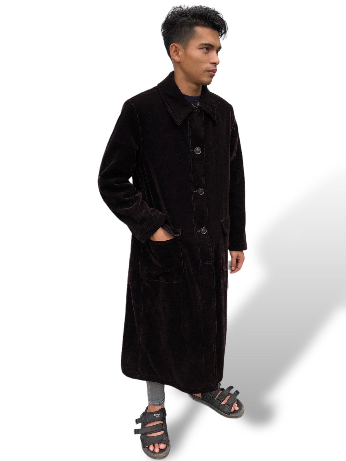 Giorgio Armani 🔥VINTAGE GIORGIO ARMANI ITALY VELVET OVER COAT/JACKET Size US M / EU 48-50 / 2 - 2 Thumbnail