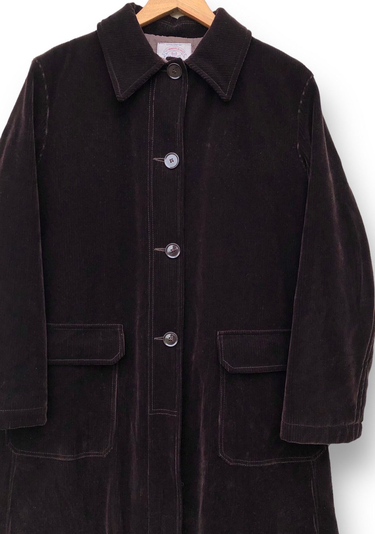 Giorgio Armani 🔥VINTAGE GIORGIO ARMANI ITALY VELVET OVER COAT/JACKET Size US M / EU 48-50 / 2 - 7 Thumbnail