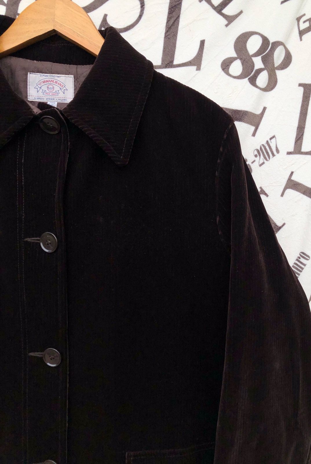 Giorgio Armani 🔥VINTAGE GIORGIO ARMANI ITALY VELVET OVER COAT/JACKET Size US M / EU 48-50 / 2 - 10 Thumbnail