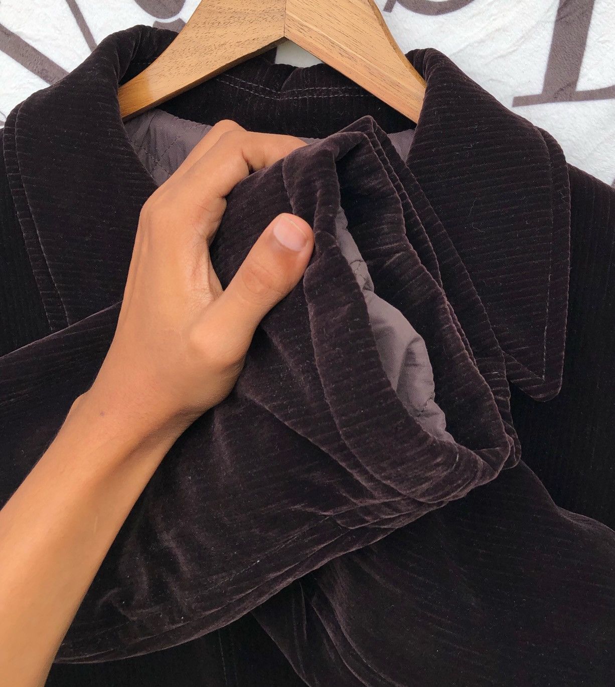 Giorgio Armani 🔥VINTAGE GIORGIO ARMANI ITALY VELVET OVER COAT/JACKET Size US M / EU 48-50 / 2 - 20 Thumbnail