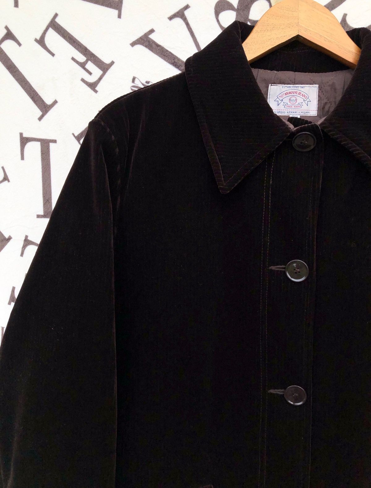 Giorgio Armani 🔥VINTAGE GIORGIO ARMANI ITALY VELVET OVER COAT/JACKET Size US M / EU 48-50 / 2 - 9 Thumbnail